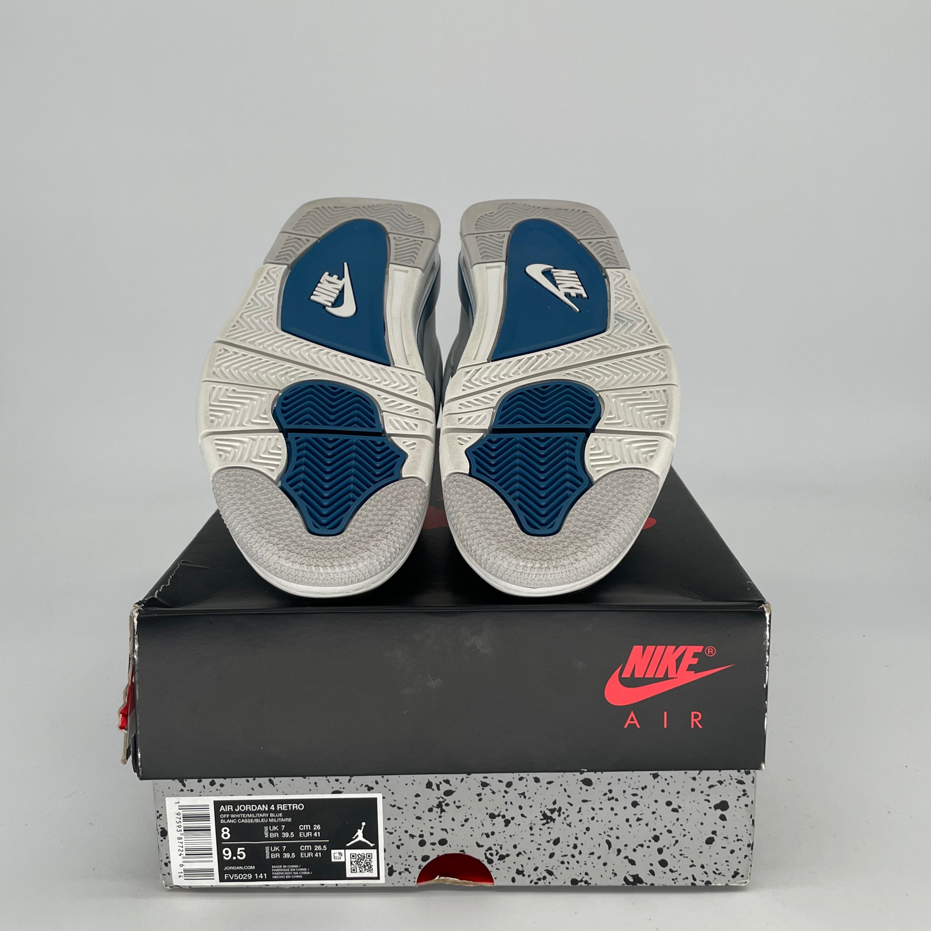 Air Jordan 4 Retro Military Blue Men's/Women's Shoes Size 8 & 9.5W - FV5029-141 | Authentic Sneakers for Basketball, Streetwear & Casual Fashion