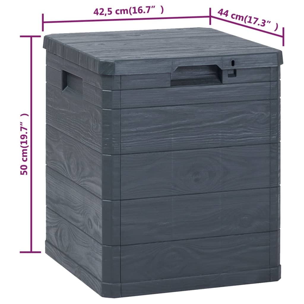 23.8 Gallon Waterproof Outdoor Patio Storage Box with Seat - Anthracite Gray for Deck, Garden & Backyard Organization