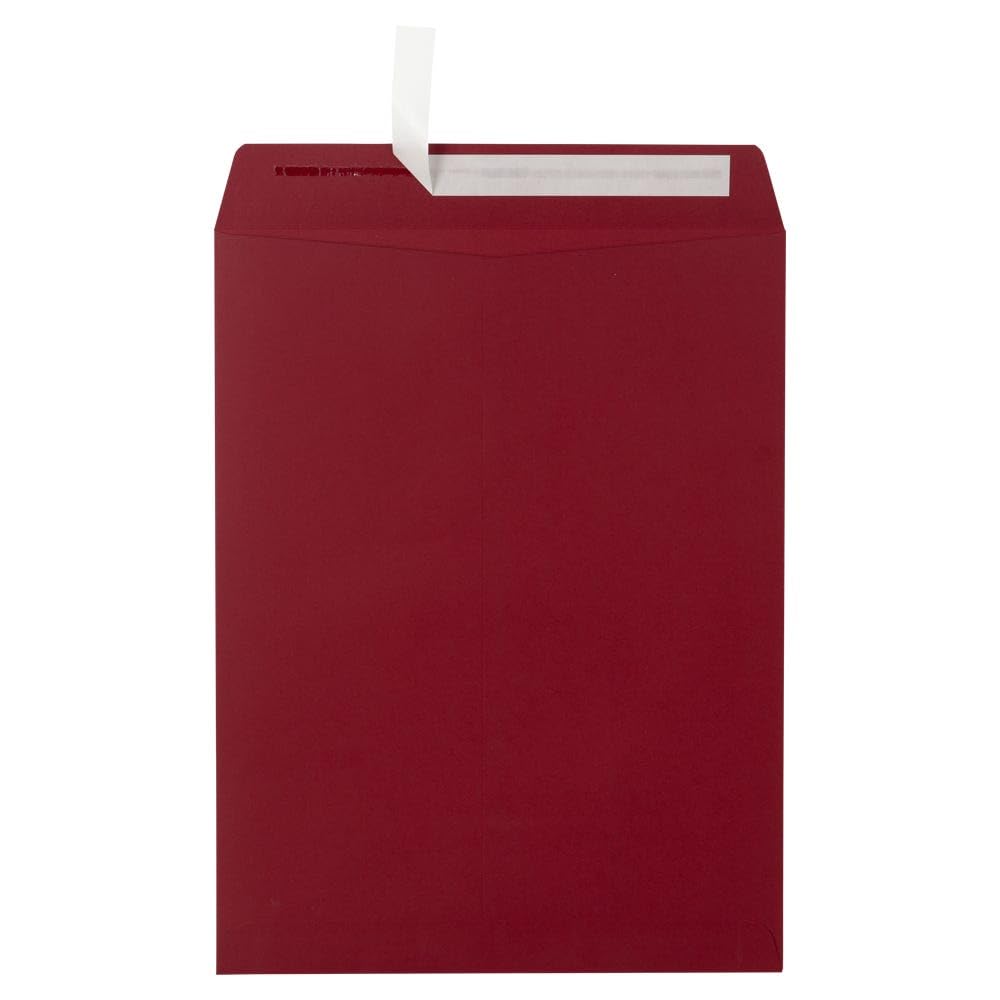 LUXPaper 10 x 13 Open End Envelopes - Peel & Seal Self-Adhesive, Garnet Red, 80lb Text Weight, Pack of 1,000 | Perfect for Business Mailings, Wedding Invitations & Office Correspondence