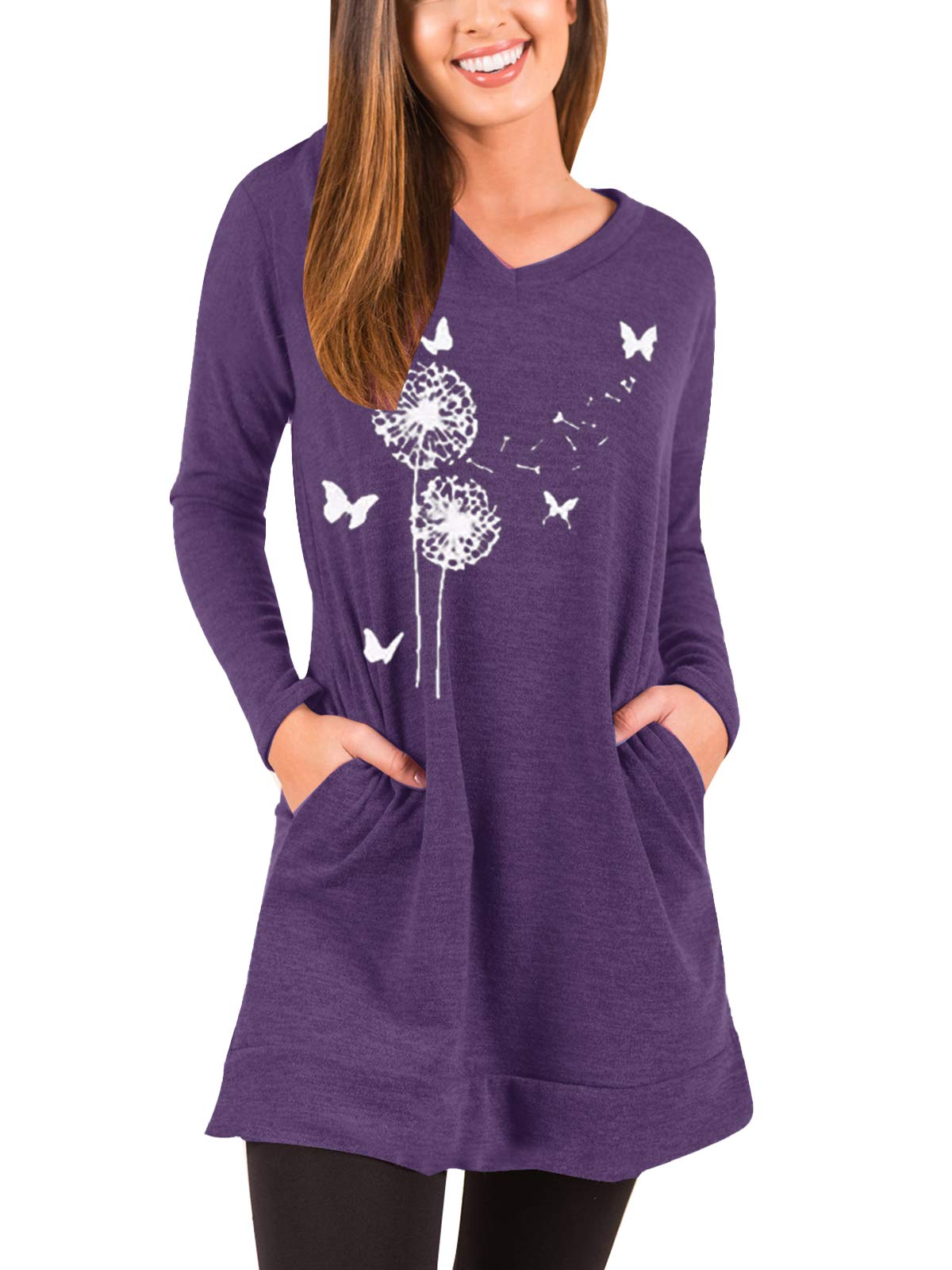 Kenoce Women's Long Sleeve Casual T-Shirts - Round Neck Sweatshirts & Blouses for Everyday Wear | Comfortable Office, Lounge & Travel Outfits | Perfect for Work, Weekend, Date Night & Outdoor Activities | Great for Fall, Winter & Layering | Versatile Workwear for Brunch, Travel & Yoga | Stylish Autumn Fashion for Shopping & Photoshoots | Ideal for Coffee Dates, Seasonal Layering & Daily Wear | Use for Office, Weekend Getaways, Yoga Sessions & Casual Outings