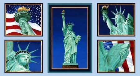 Statue of Liberty Quilt Block Fabric Panel - 22