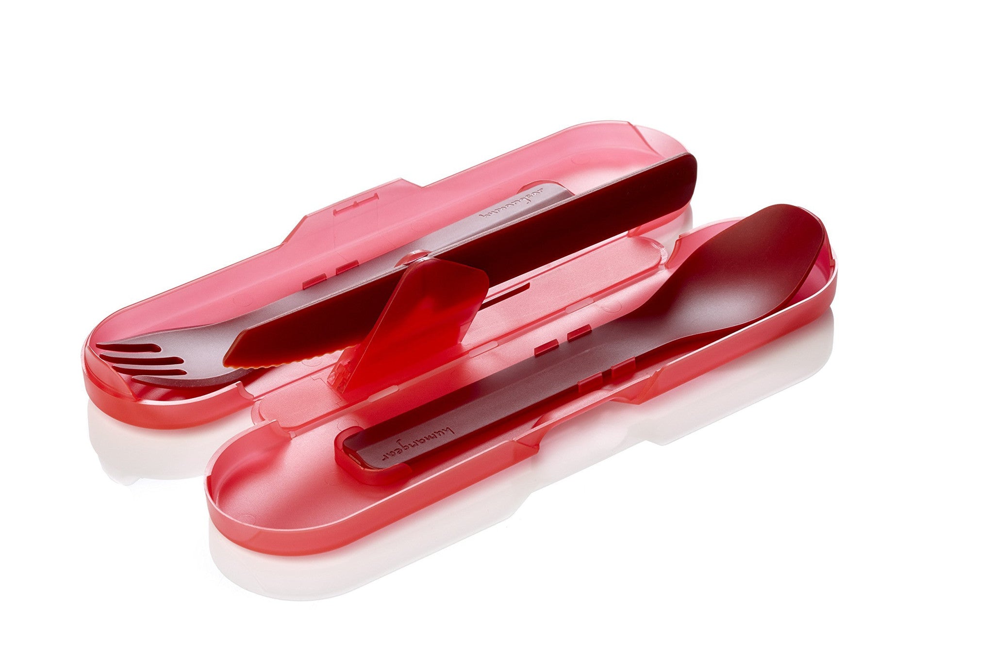 Humangear GoBites Compact Travel Utensils Set - 3-Piece Foldable Spoon, Fork & Knife for Camping, Hiking & Backpacking - Lightweight & Portable Cutlery for Outdoor Adventures, Picnics & On-the-Go Meals