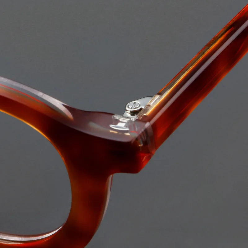 CCspace Unisex Full Rim Round Acetate Eyeglasses Frame 57431 - Lightweight & Durable for Reading, Work, and Everyday Fashion