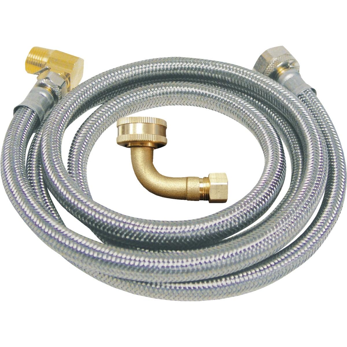 Stainless Steel Dishwasher Connector Kit - Universal Water Supply Line with Quick Connect Fittings for Easy Installation (Ideal for Kitchen Remodel & Appliance Replacement)