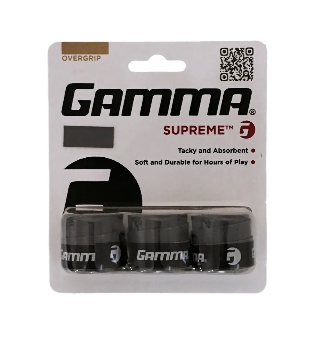 Gamma Supreme Overgrip - 3 Pack | Premium Tennis Racket Grip Tape for Enhanced Comfort & Sweat Absorption | Perfect for Tennis, Badminton & Racquetball Players