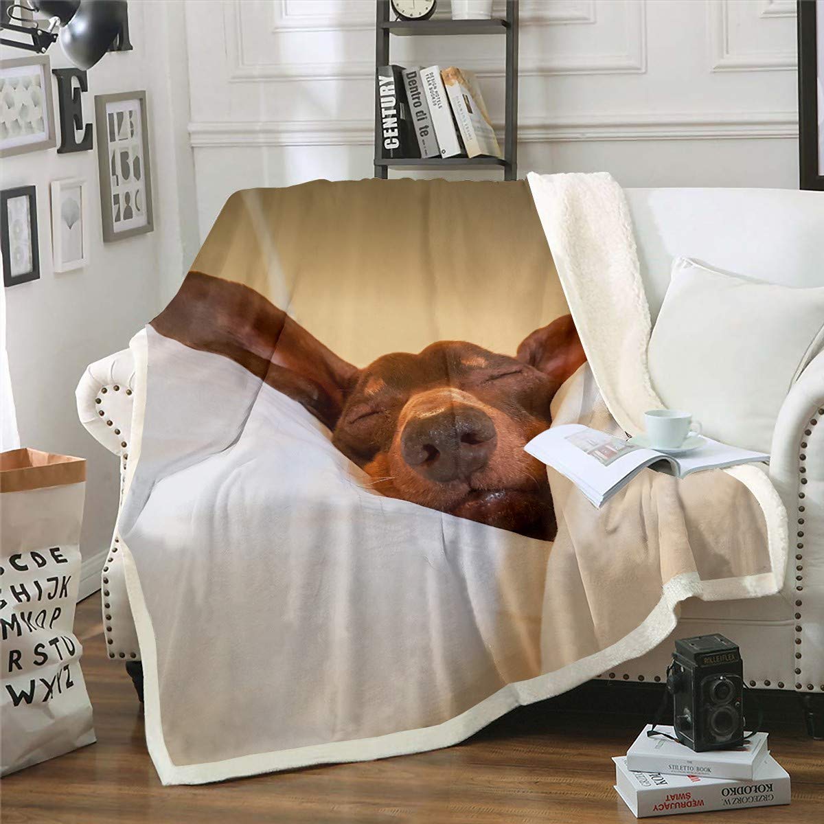 Cute Dog Throw Blanket - Soft Flannel Fleece for Kids & Teens - Perfect for Sofa & Bed Decor
