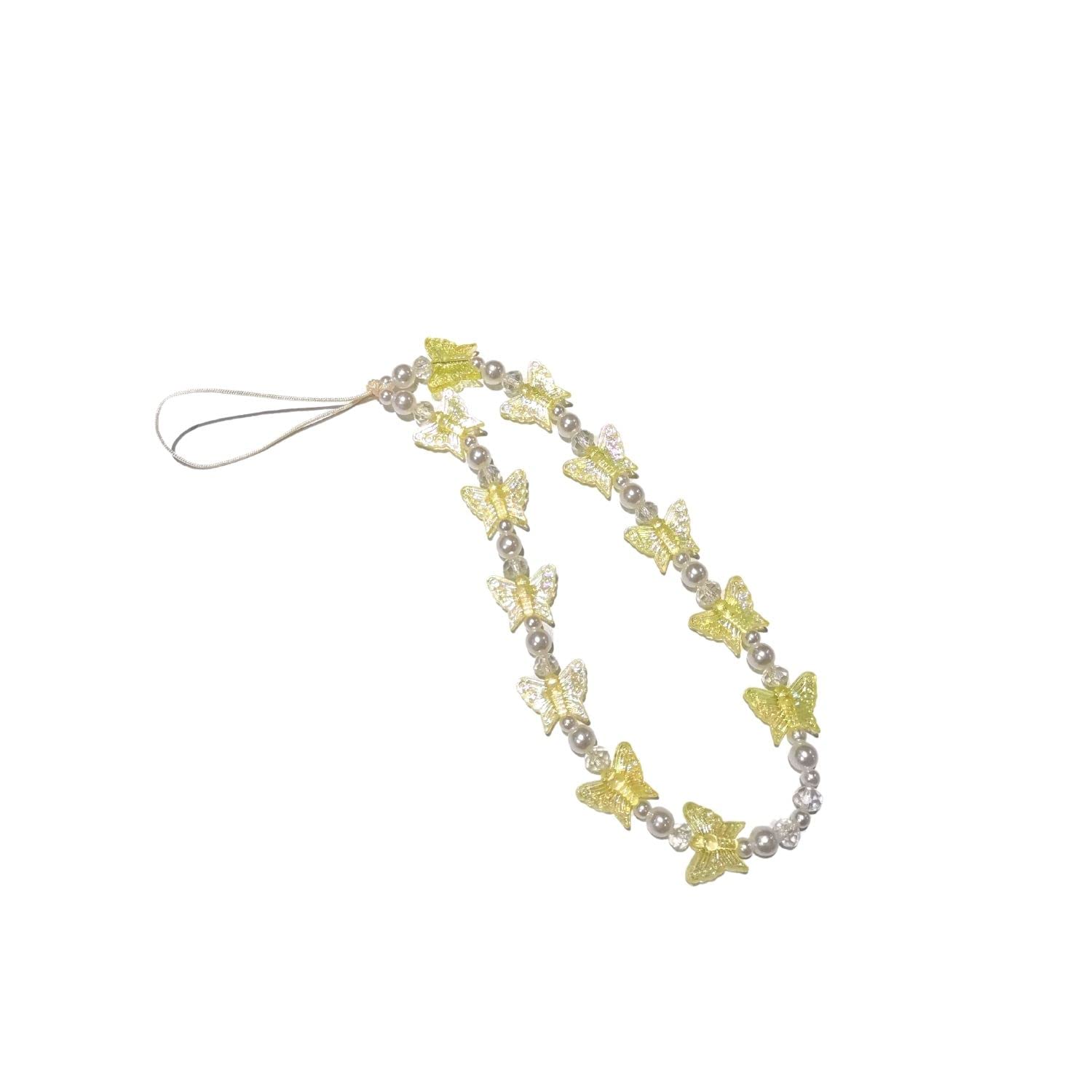 Handmade Natural Stone Beaded Butterfly Phone Lanyard - Colorful Rainbow Keychain for Women & Girls | Perfect for Phone Accessories, Gifts, and Fashion Jewelry