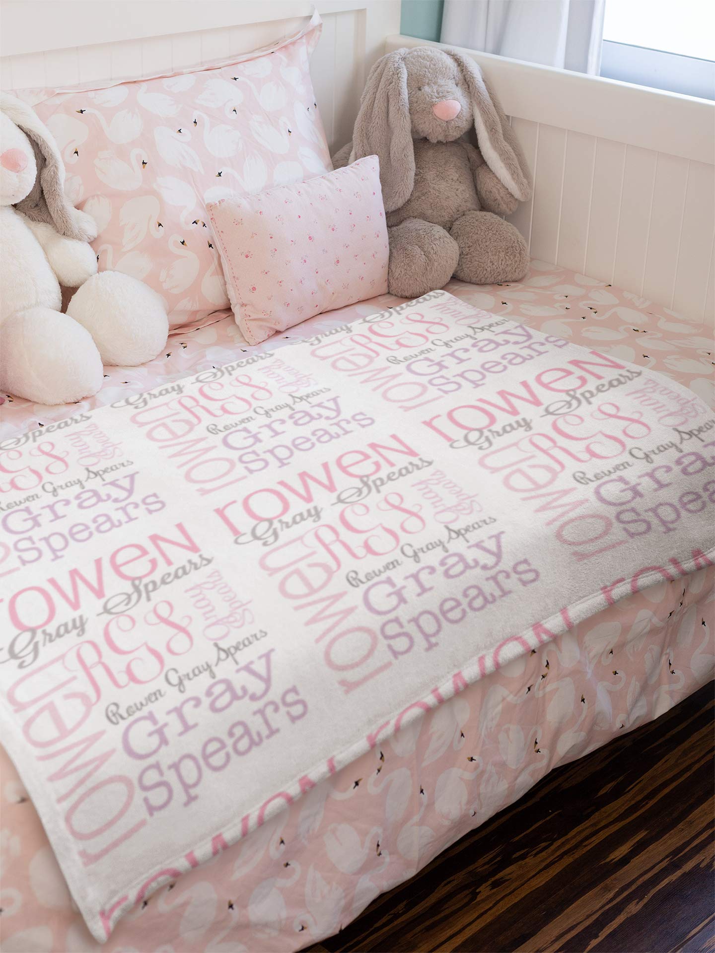 Personalized Baby Name Blanket - Customized Nursery Christening & Baptism Gift for Newborn, Kids, Adults, Mom & Grandma | Premium Quality Soft Blanket for Birthday, Baby Shower & Nursery Decor | Perfect for Cuddling, Swaddling & Keepsake Gifts