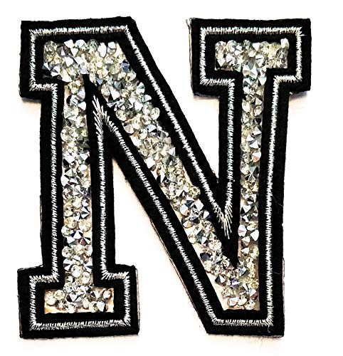 Silver Crystal Letter N