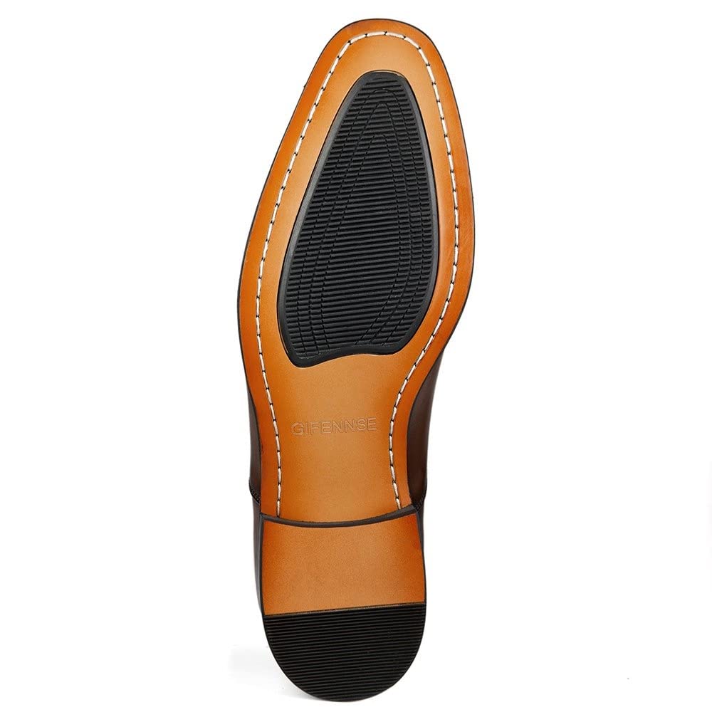 GIFENNSE Men's Slip-On Loafers - Premium Leather Dress Shoes for Business & Formal Occasions | Comfortable Office & Wedding Shoes for Men