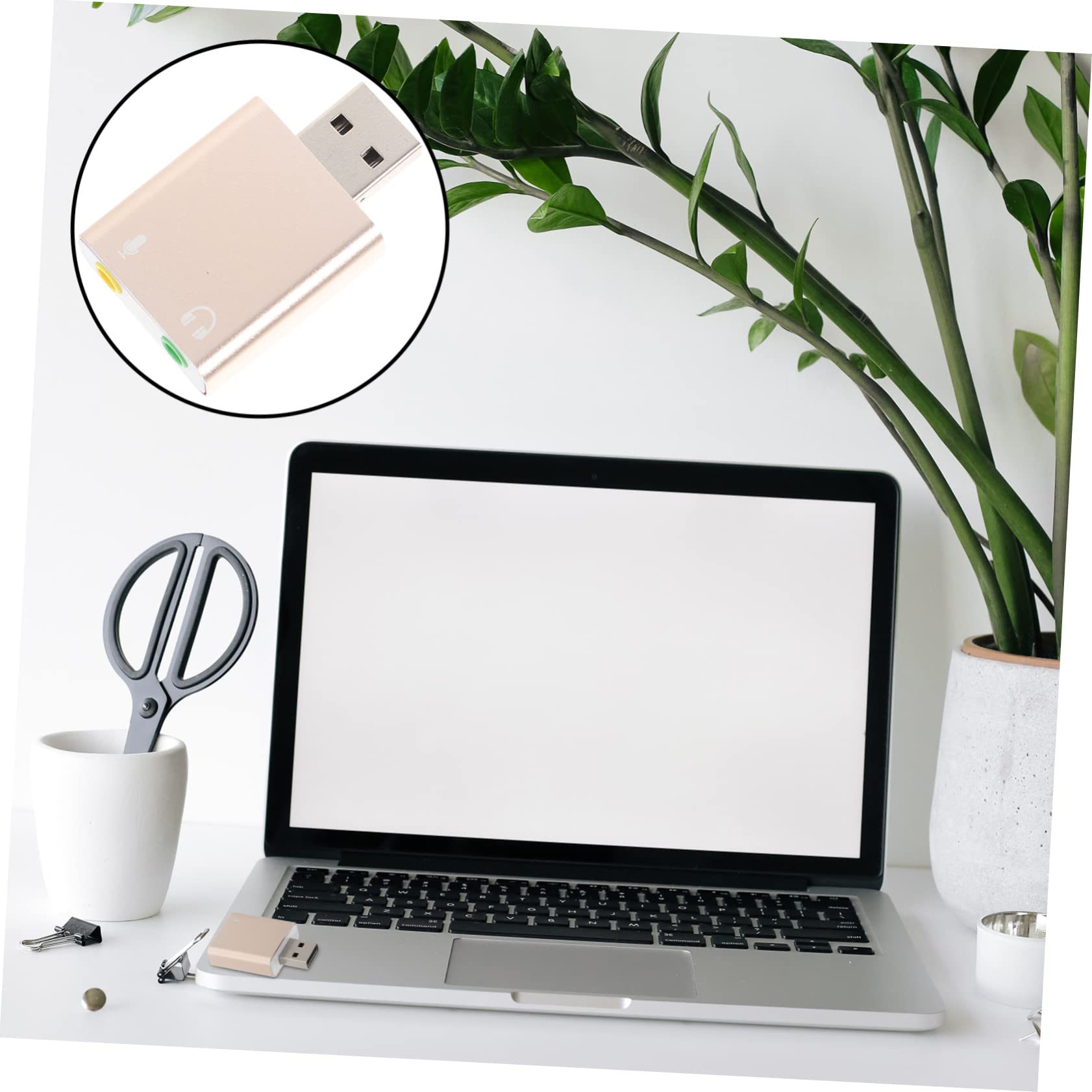 Gadpiparty USB Sound Card 5-Pack - External USB Audio Adapter with Microphone Jack for Laptop & PC - Aluminum Alloy USB to 3.5mm Audio Converter - Perfect for Gaming, Online Meetings & Music Streaming