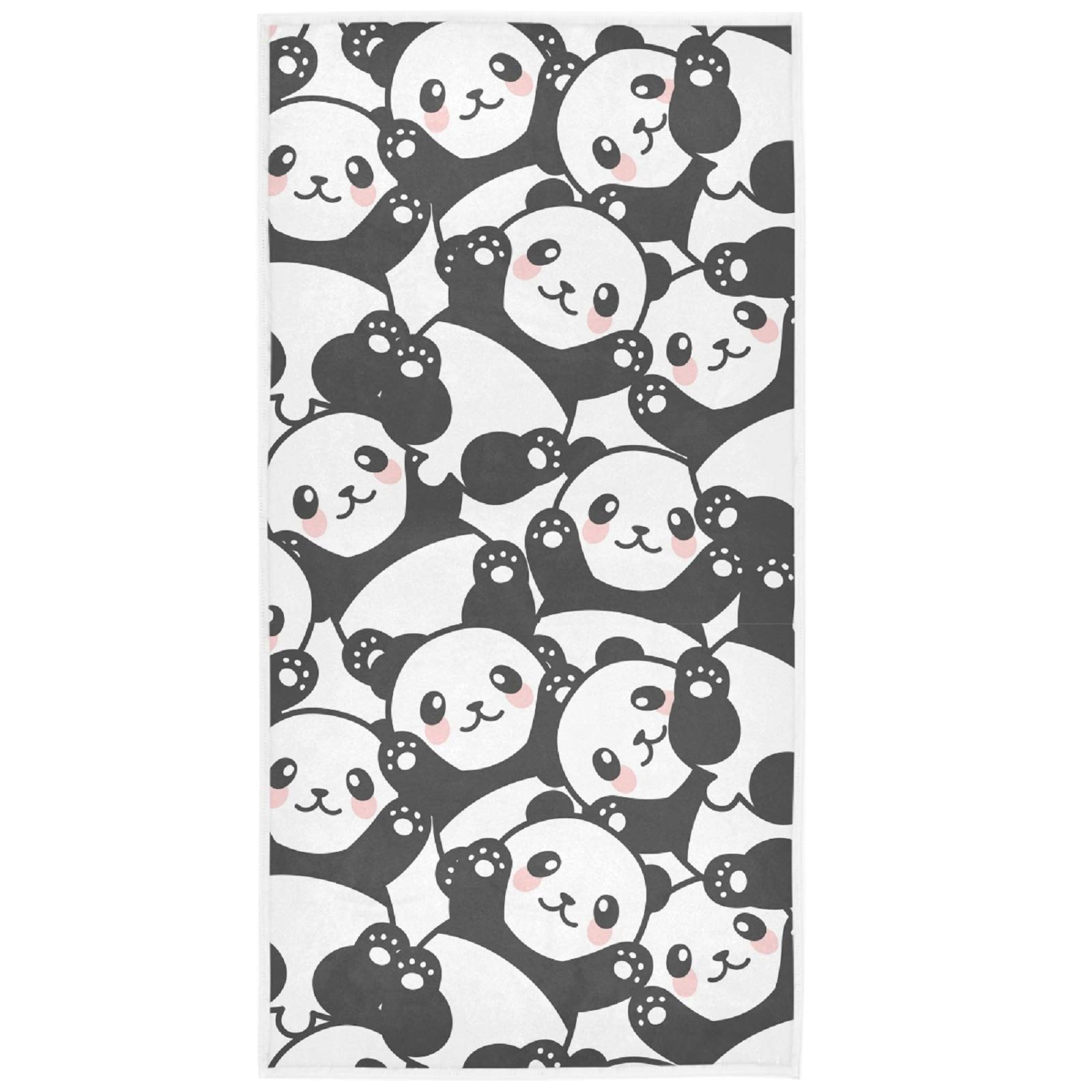 Cute Panda Animal Bath Towels 16x30 Inch - Ultra Soft & Highly Absorbent Hand Towels for Kitchen, Dish, Guest Bathroom Decor | Perfect for Home, Spa, and Gift Giving