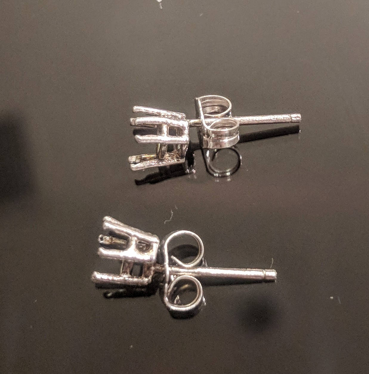 Sterling Silver or 14K Gold 4mm & 10mm Heart Earring Settings - 2 Piece Set - Handmade in USA - Perfect for Valentine's Day Gifts, Anniversary Jewelry & Everyday Wear