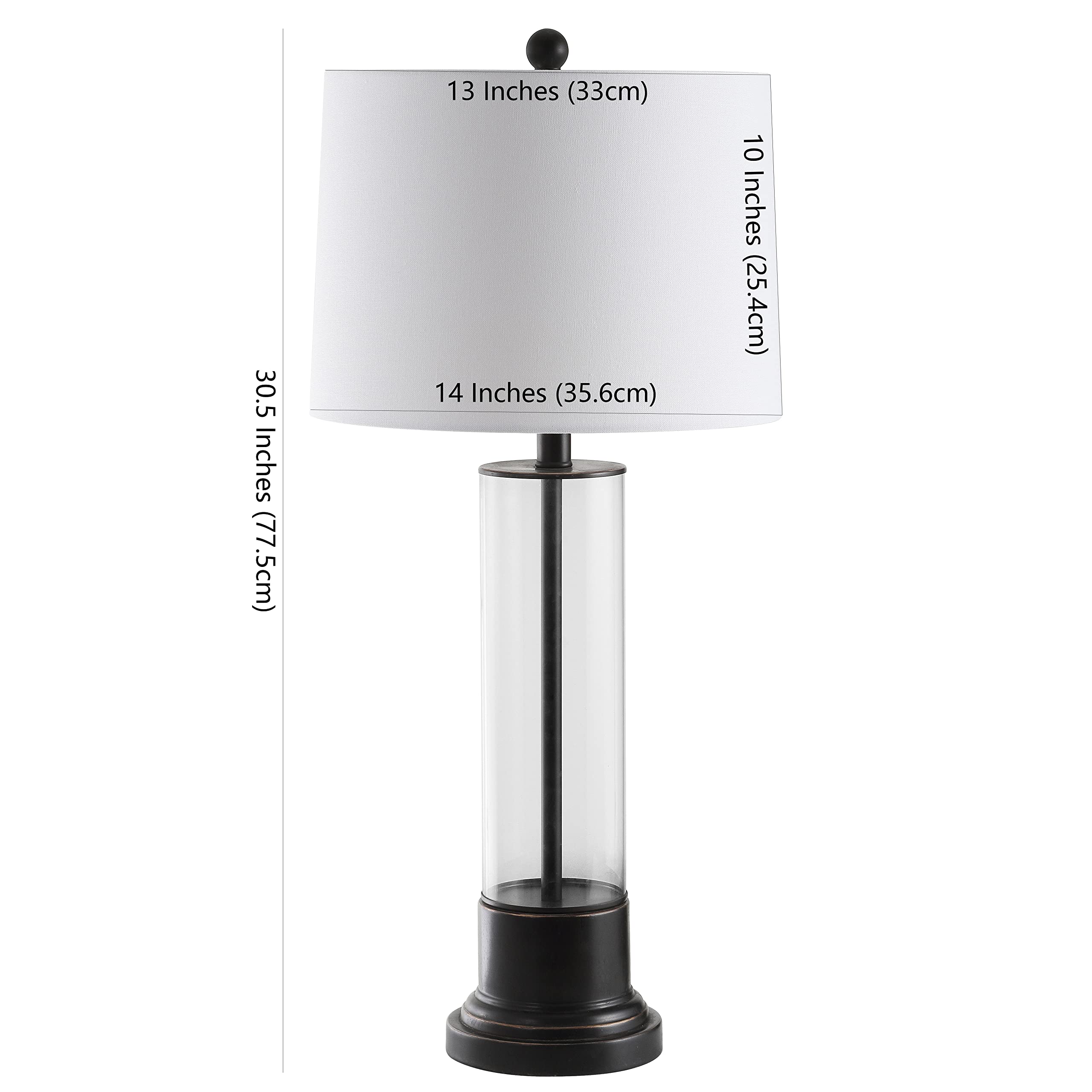 SAFAVIEH Jayse Modern Black & Clear 31-Inch LED Table Lamp Set of 2 for Bedroom, Living Room, Home Office & Nightstand - Perfect for Reading, Working & Ambient Lighting (Bulbs Included)