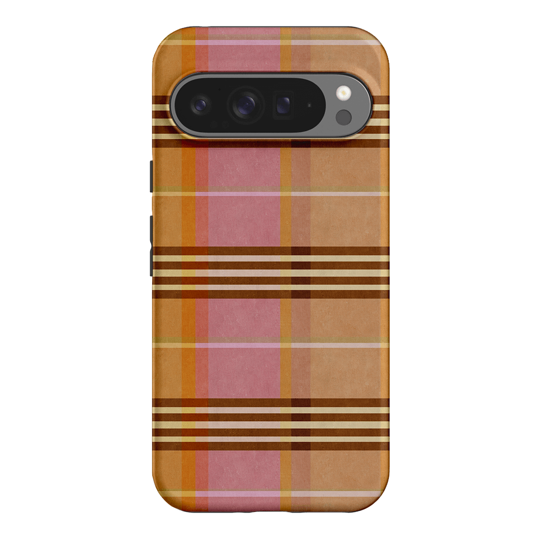 Peachy Plaid Phone Case for iPhone 15/14/13/12/11 Pro Max - Cute Tartan Pattern Protective Cover with Shockproof Design - Perfect for Everyday Use, Travel & Fashion Accessories