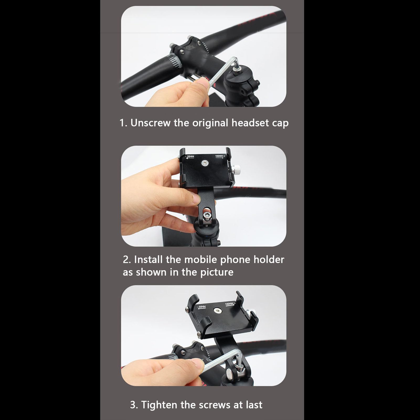 TYTOGE Aluminum Bike Phone Mount - Universal Stem Headset Holder for Road & Mountain Bicycles - Perfect for Cycling, Commuting & Outdoor Adventures