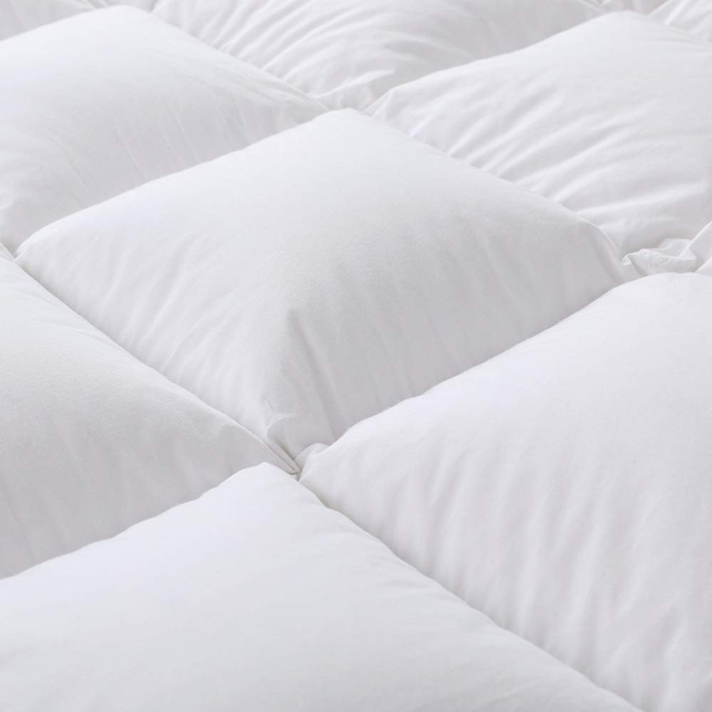 Premium King Size Feather & Down Comforter - All Seasons White Duvet Insert with 100% Cotton Shell & 8 Tabs | Ultra Soft Bedding for Master Bedroom, Guest Room & Luxury Hotels (King, White)