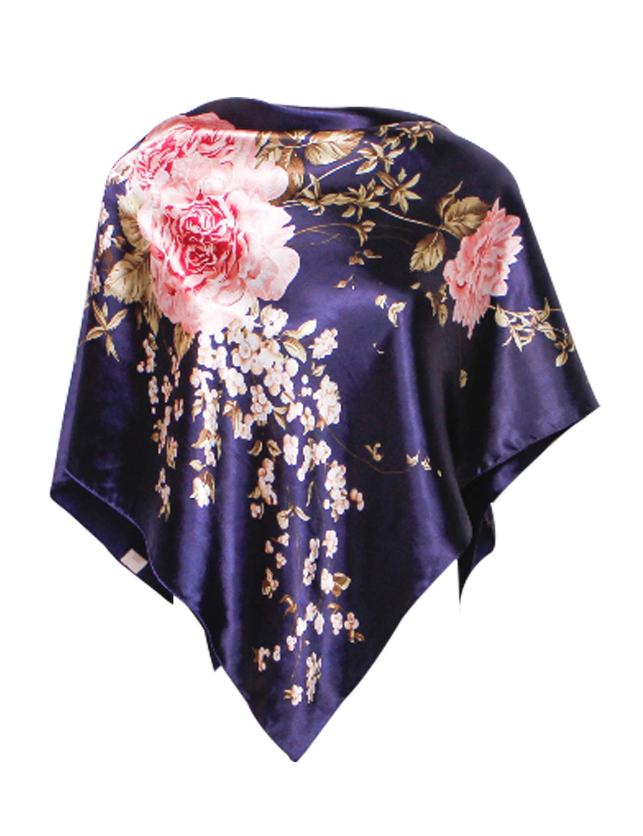 Newrong Women's Floral Print Lightweight Shawl Scarf - Elegant Spring Summer Wrap for Outdoor Travel, Beach Cover-Up & Evening Occasions
