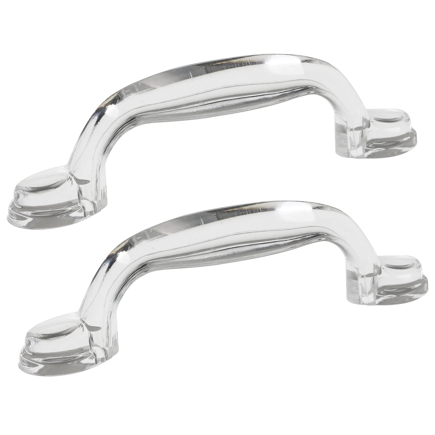 2pcs Clear Acrylic Drawer Knobs - Adhesive Pull Handles for Kitchen Cabinets & Dressers