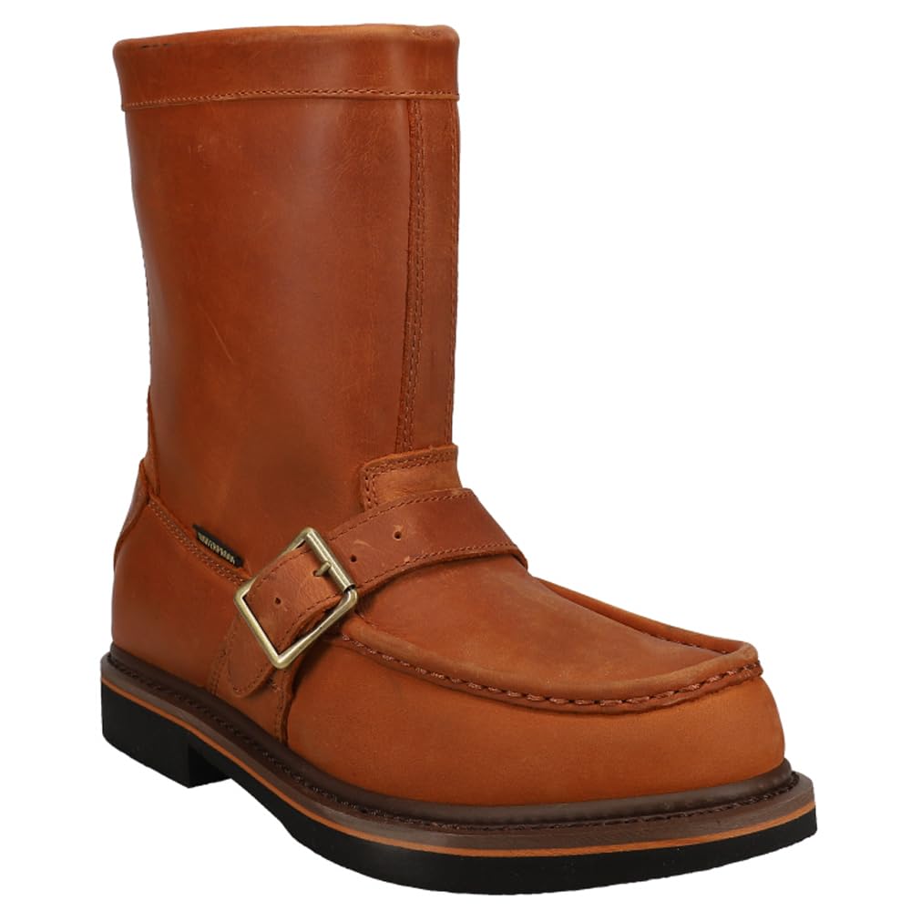 Dan Post Men's Covey 10 Inch Waterproof Soft Toe Work Boots - Brown Leather Safety Shoes for Construction, Hiking & Outdoor Work | Comfortable & Durable Workwear