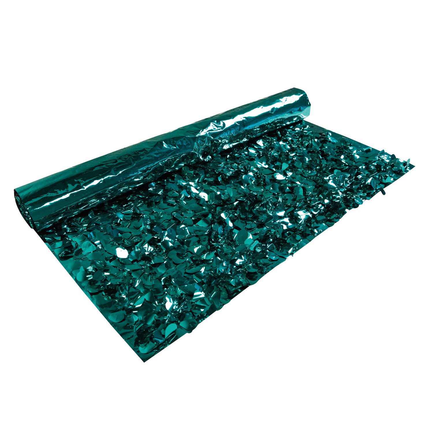 CC Home Furnishings 15ft Teal Green Modern Metallic Floral Party Streamers - Perfect for Birthday Decorations, Wedding Backdrops & Event Decor
