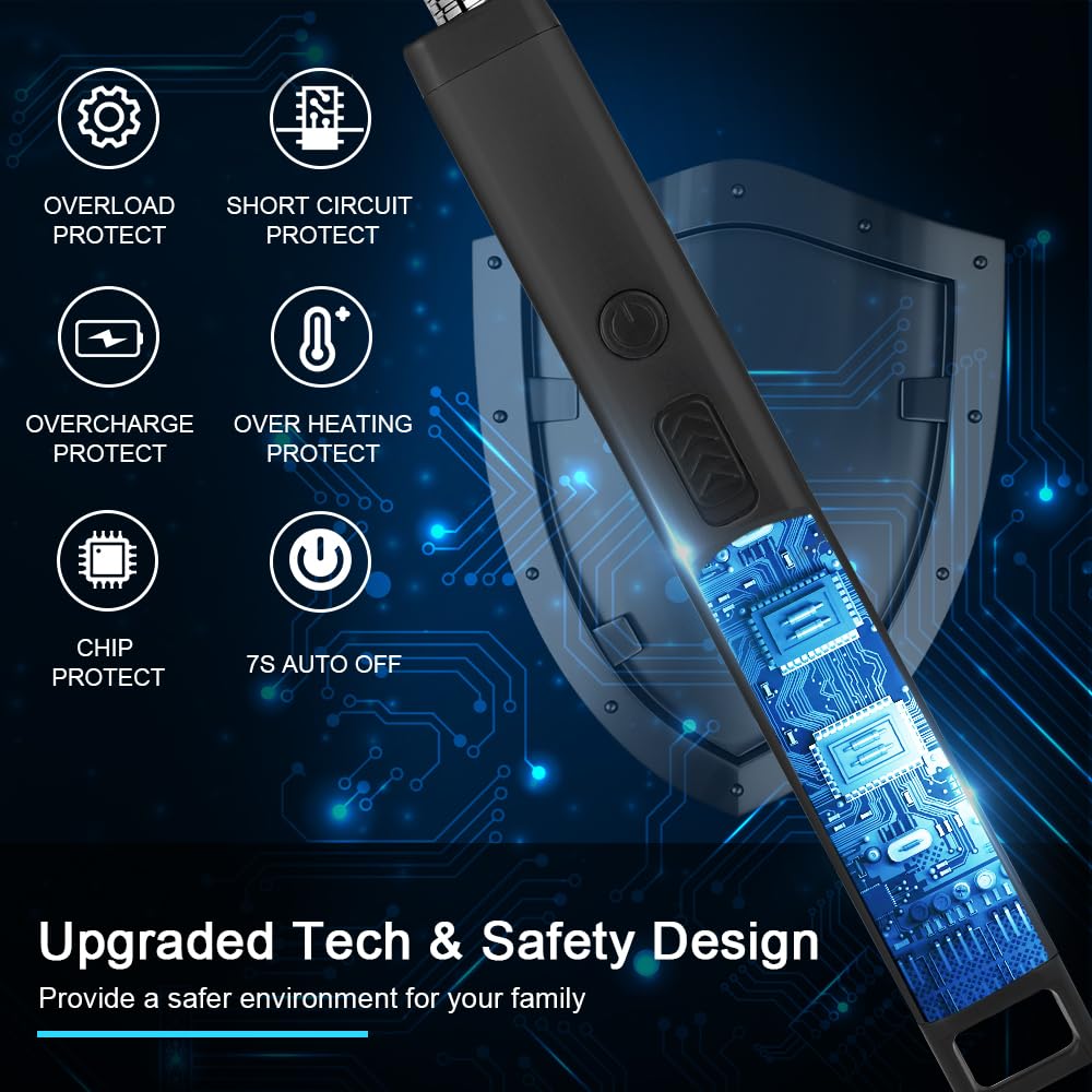 ARECTECH USB Rechargeable Electric Arc Lighter - Windproof Flameless Candle Lighter for Home, Camping & Gifts - LED Light for Men & Women (Black) | Perfect for Candles, Fireworks, Christmas, Birthday & Outdoor Adventures