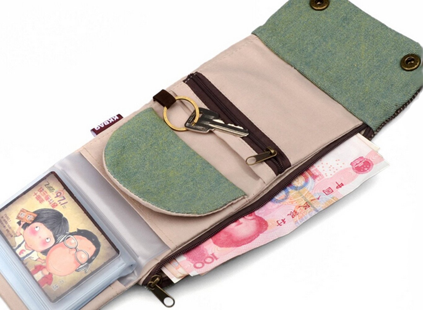 Vintage Denim Trifold Wallet for Women - Coin Purse, Credit Card Holder & Handbag Organizer | Perfect for Everyday Use, Travel & Gift Giving