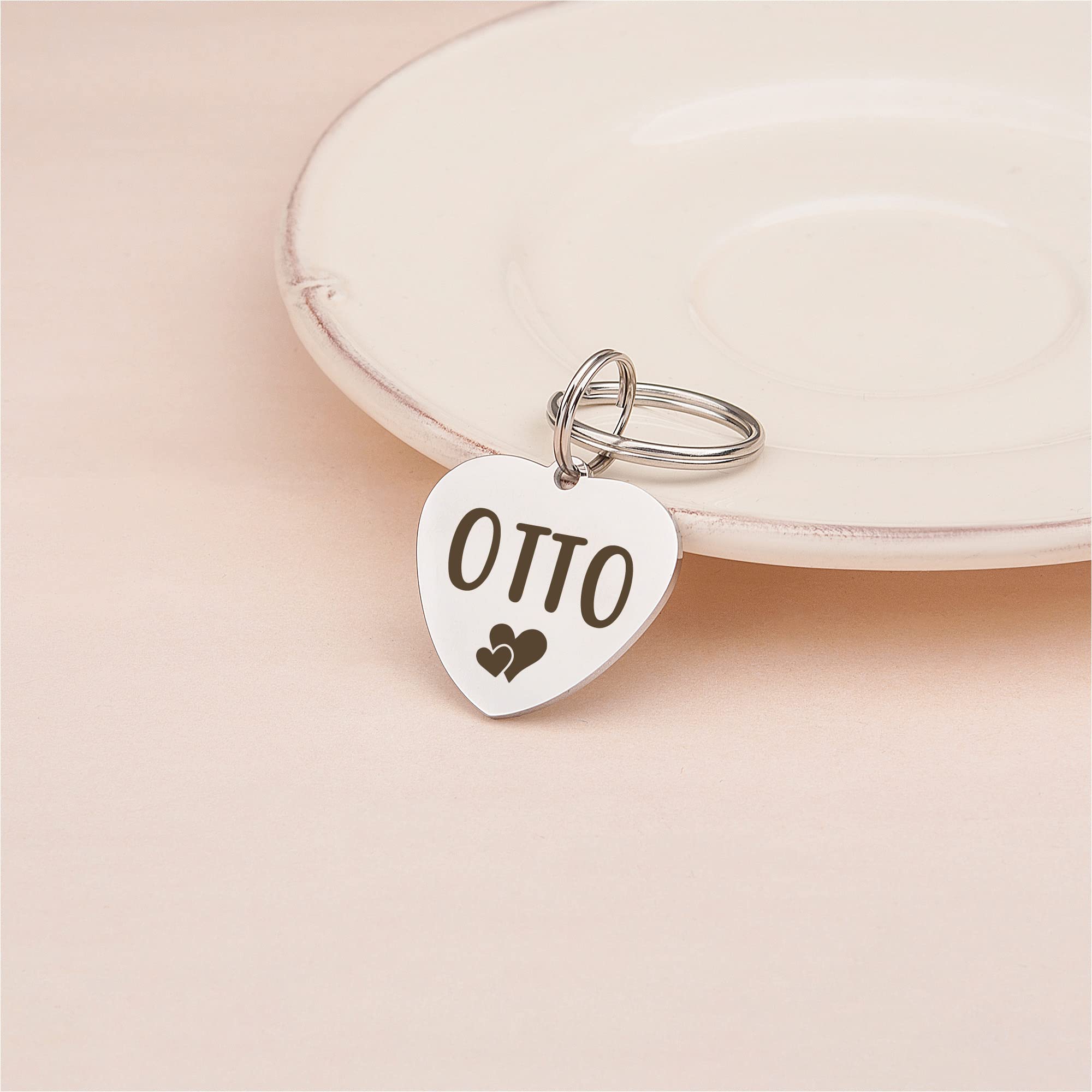 Personalized Rose Gold Heart-Shaped Pet ID Tag - Anavia Glossy Stainless Steel Dog & Cat Collar Tag (Small) - Perfect for Daily Walks, Vet Visits & Pet Safety Identification