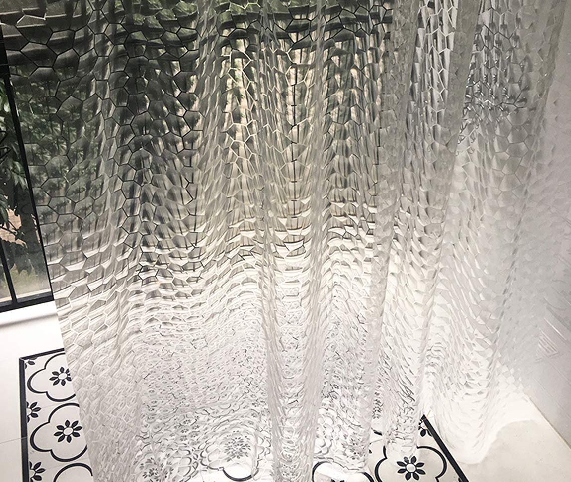 Ryhpez Clear Shower Curtain Liner Set with Hooks - 72x72 Inch Waterproof Bathroom Shower Curtain for Bath Tub, Hotel & Home Use