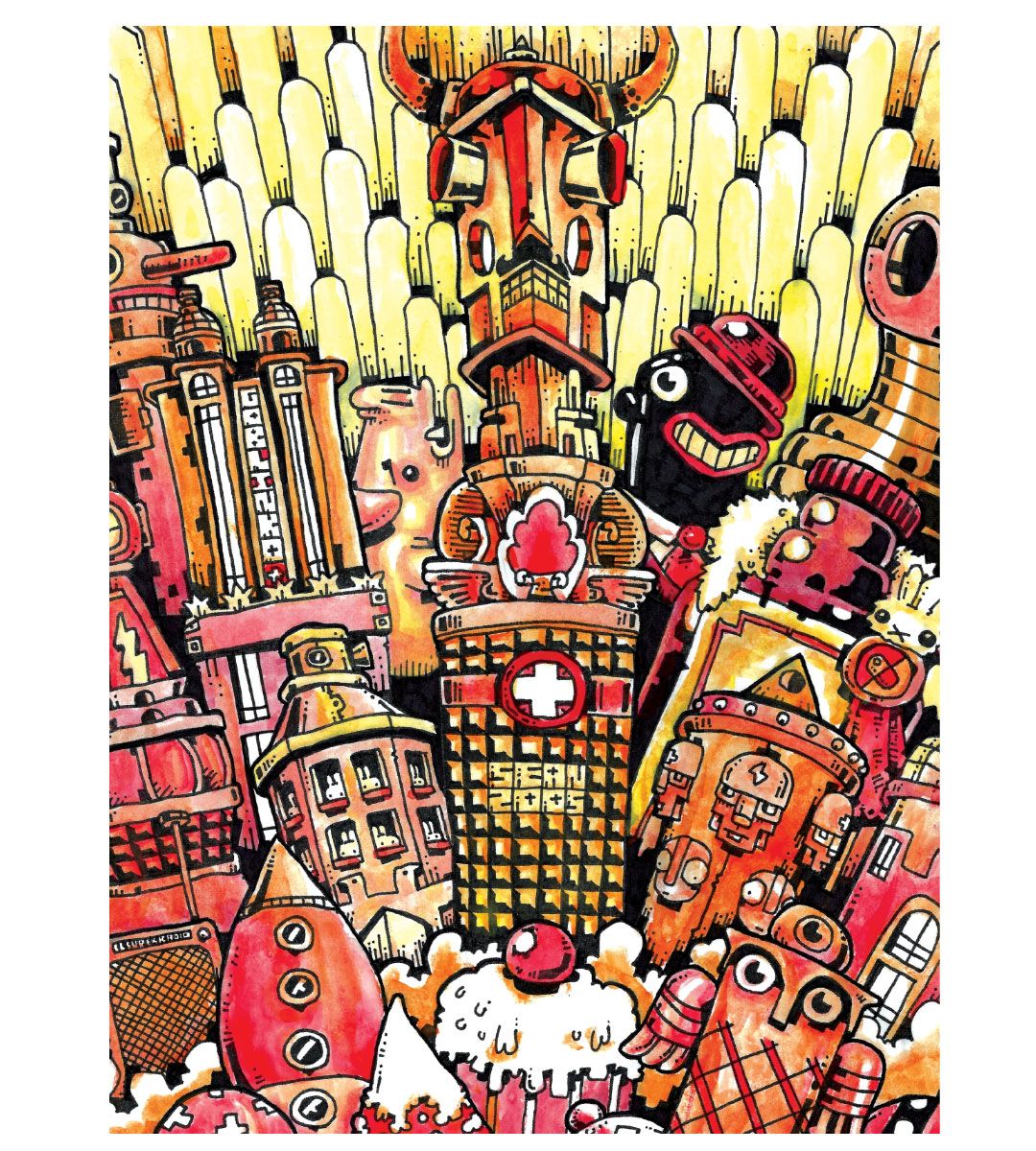 Acid Vomit Art Book by Sean Äaberg - Underground Punk & Psychedelic Art Collection for Home Decor & Gift Ideas