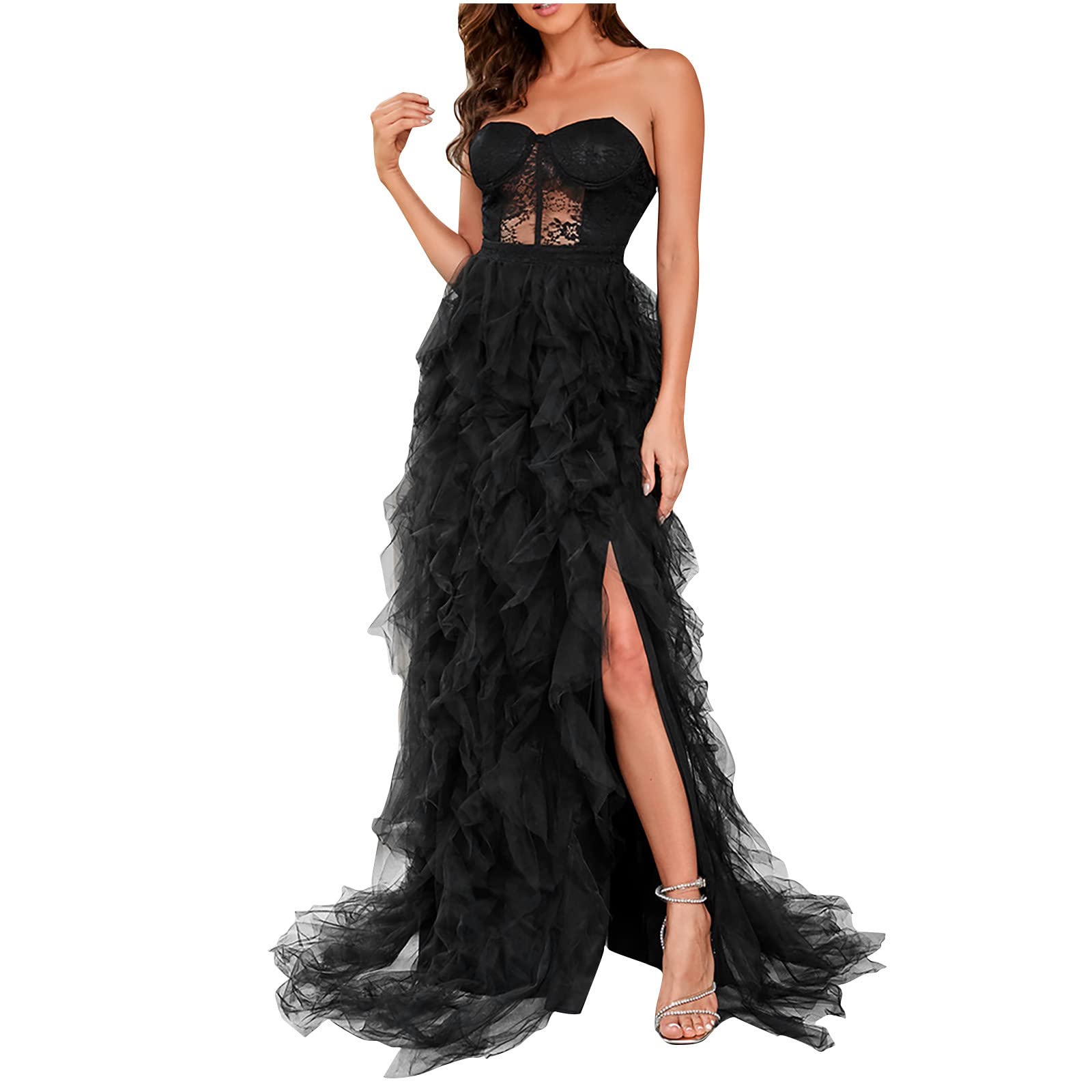 Elegant Off The Shoulder Black Wedding Guest Dress for Women - Formal Evening Party Dress for Weddings, Cocktail Parties & Special Occasions