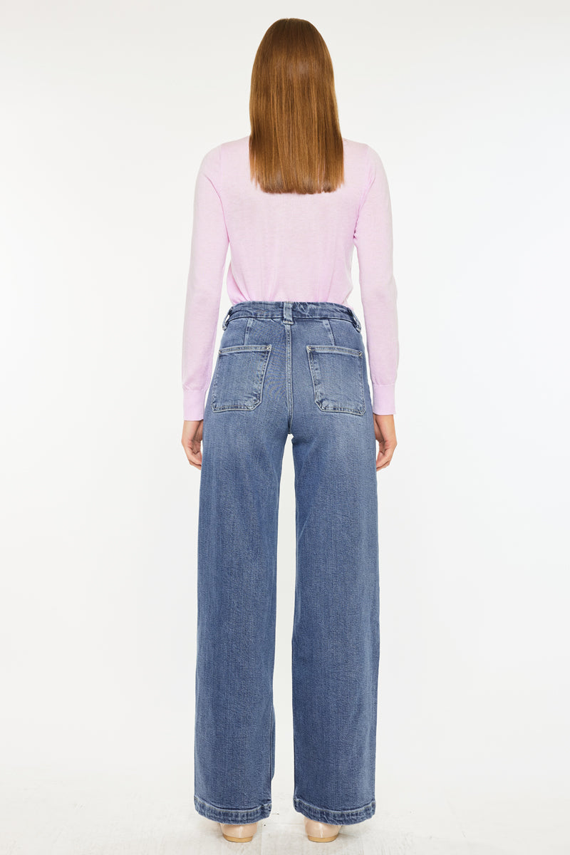 Astra High Rise Wide Leg Jeans for Women - Stretchy Comfort Denim Pants, Trendy Flared Trousers for Casual & Office Wear | Perfect for Everyday Outfits, Date Nights & Work Attire