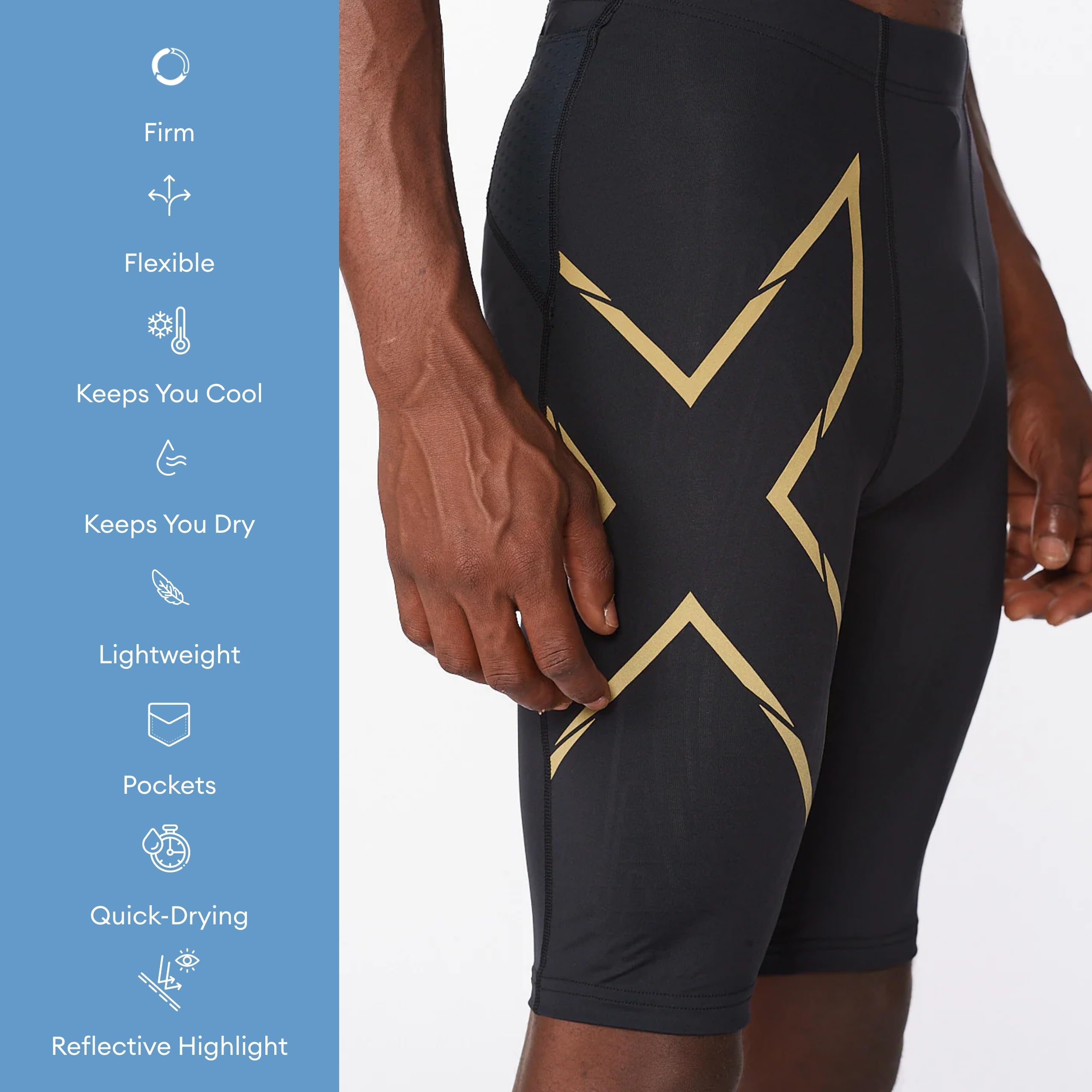 2XU Men's Light Speed Compression Shorts for Running, Cycling & Workout - High-Performance Athletic Shorts for Active Sports & Training
