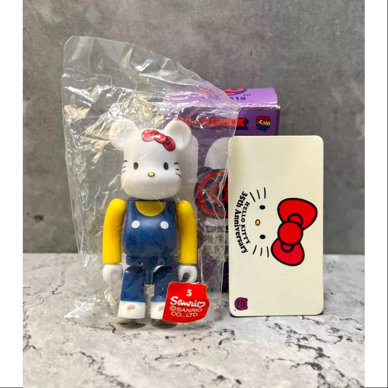 Bearbrick Series 18 ANIMAL Hello Kitty Blue 100% Collectible Vinyl Figure - Cute Kawaii Japanese Toy for Display & Gift Giving - Perfect for Anime Fans, Home Decor, and Office Collection