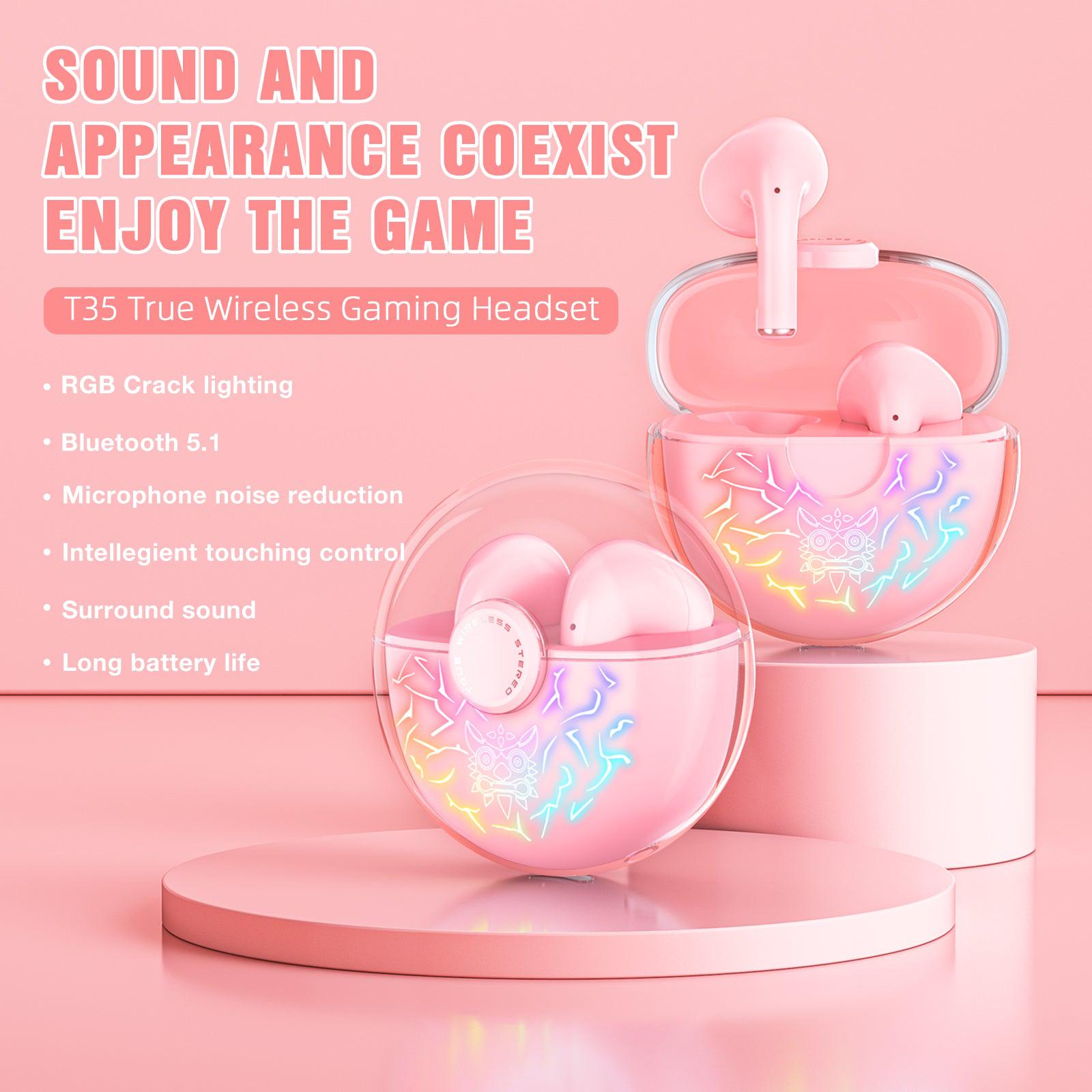 ONIKUMA T35 Bluetooth 5.1 Wireless Gaming Earbuds with 60ms Low Latency, Active Noise Cancelling, Fast Charging - Perfect for Mobile Gaming, Workouts & Commuting