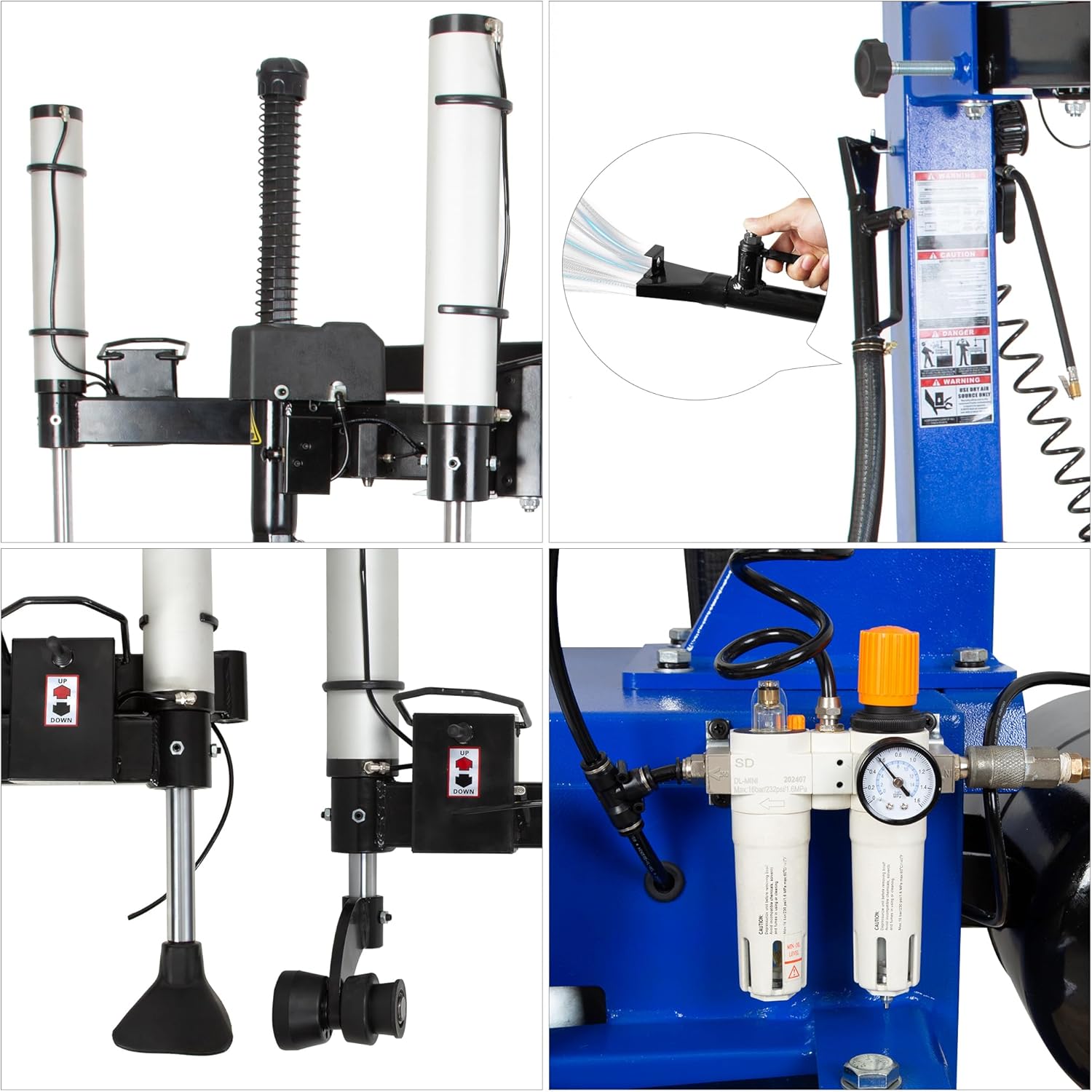 WEIZE Electric Tire Changer Machine with Robo Arm & Roller Tool - 2 Helper Arms for Auto Repair Shops & Home Garages - Perfect for Car, Truck & Motorcycle Tire Replacement
