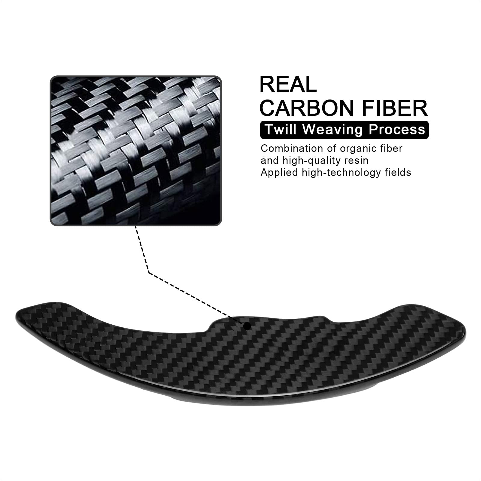 Premium Real Carbon Fiber Steering Wheel Shift Paddle Extender - Compatible with Honda Civic, Accord, CR-V, Odyssey & Acura MDX, RDX - Car Accessories for Enhanced Driving Performance & Sporty Look (Racing, Daily Commute, Car Enthusiasts)