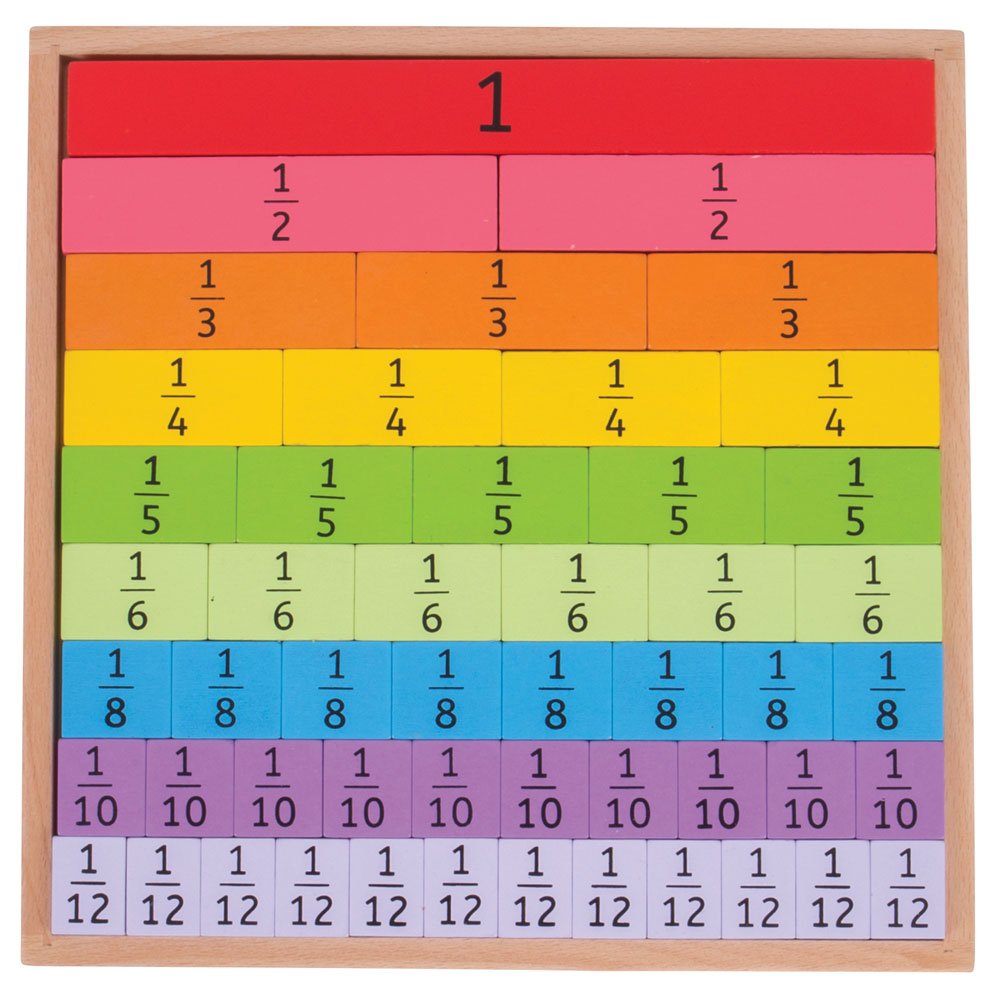 Bigjigs Toys Educational Fractions & Decimals Learning Tray - Math Teaching Aid for Kids, Homeschool & Classroom Activities (STEM Learning Toy for Elementary Students)