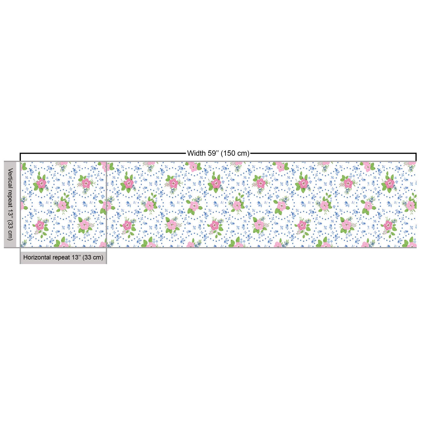 Ambesonne Shabby Floral Fabric by The Yard - Classic Peony Flowers with Circular Bouquets, Pink & Blue Upholstery Fabric for Sofa, Curtains, Pillows - 10 Yards, Home Decor & DIY Craft Projects