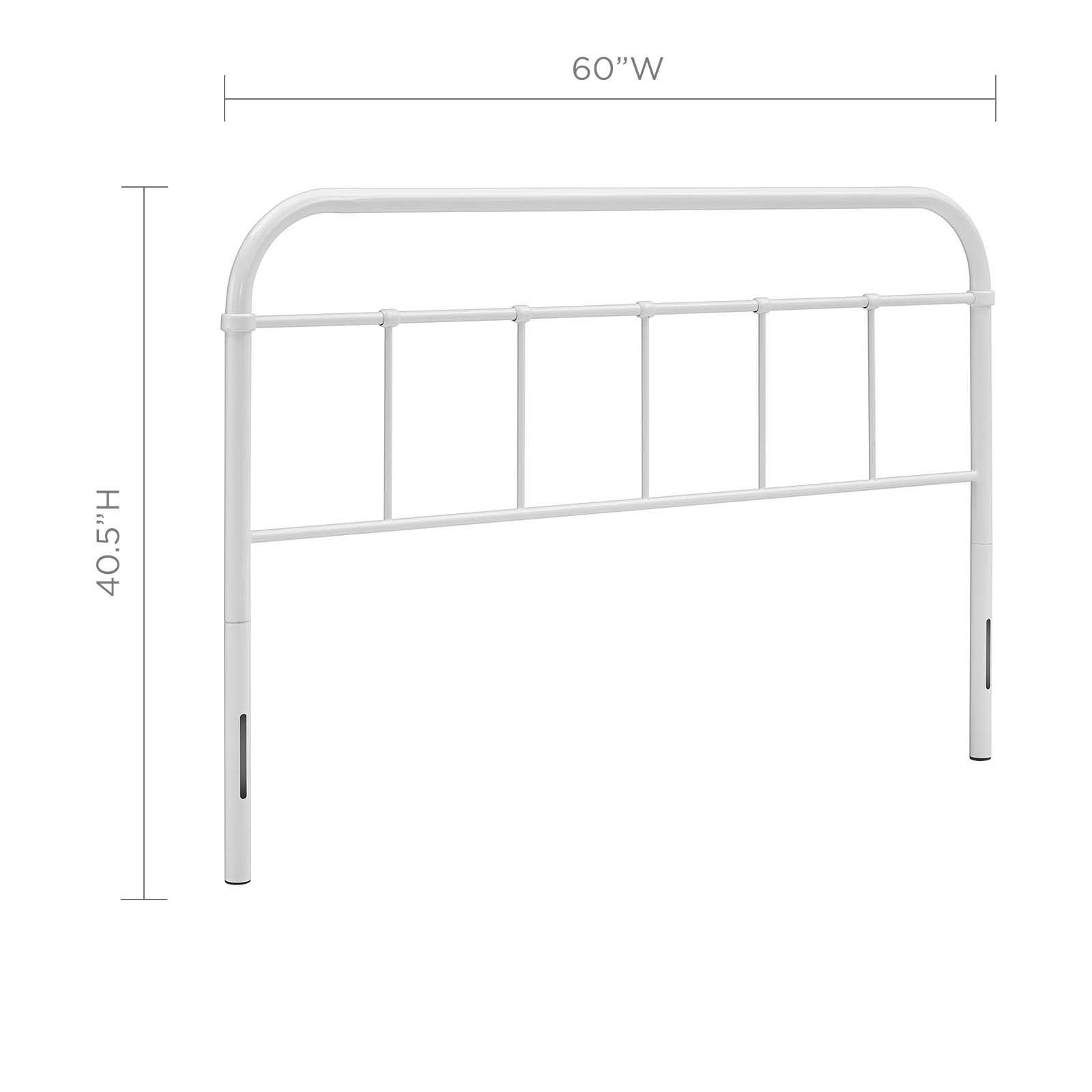 Rustic Farmhouse Style White Metal Queen Size Headboard - Modway Serena Steel Bed Frame Headboard for Cozy Bedroom Decor & Farmhouse Aesthetic