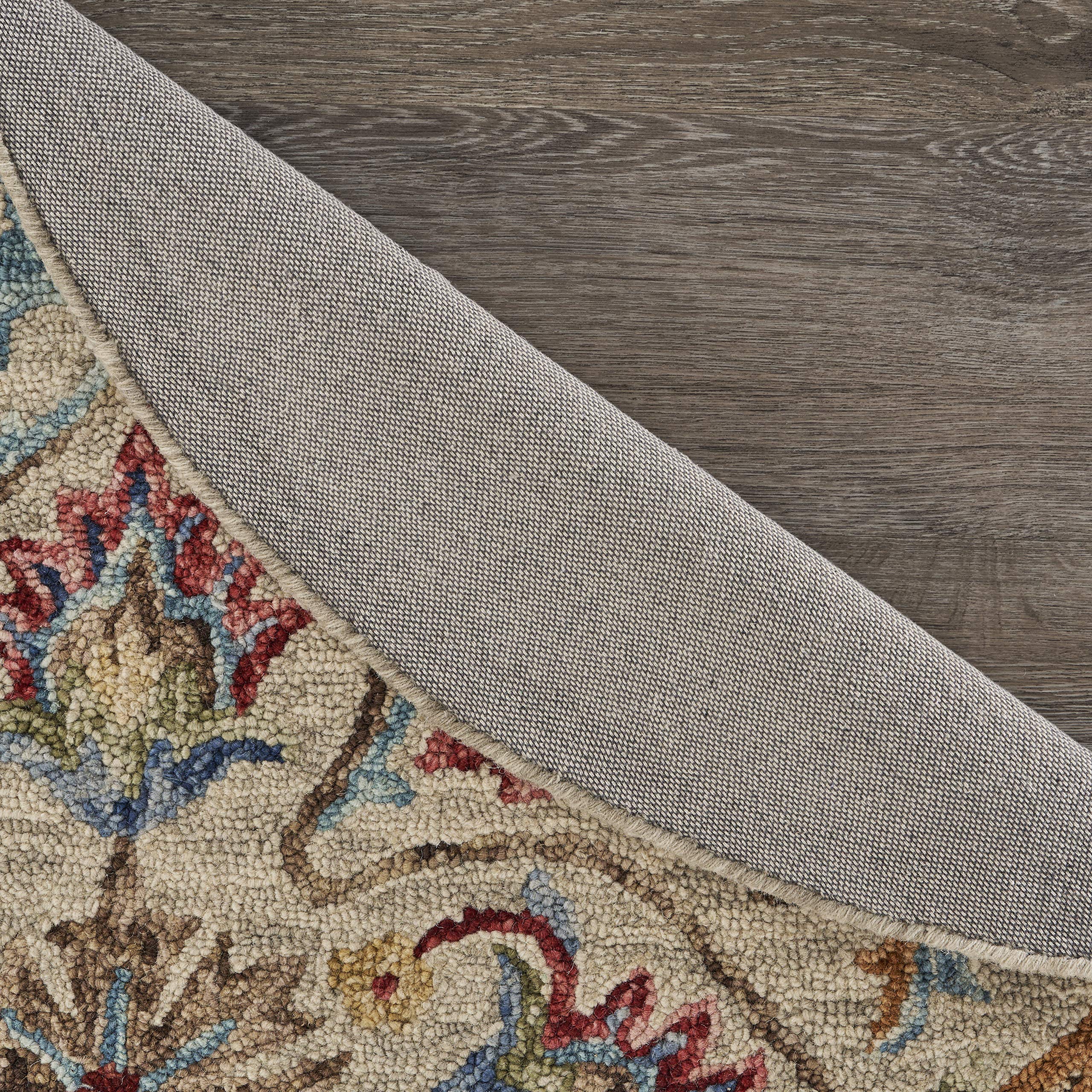 LR Home SINUOUS 6' Round Beige Area Rug - Soft Modern Boho Rug for Living Room, Bedroom & Nursery Decor