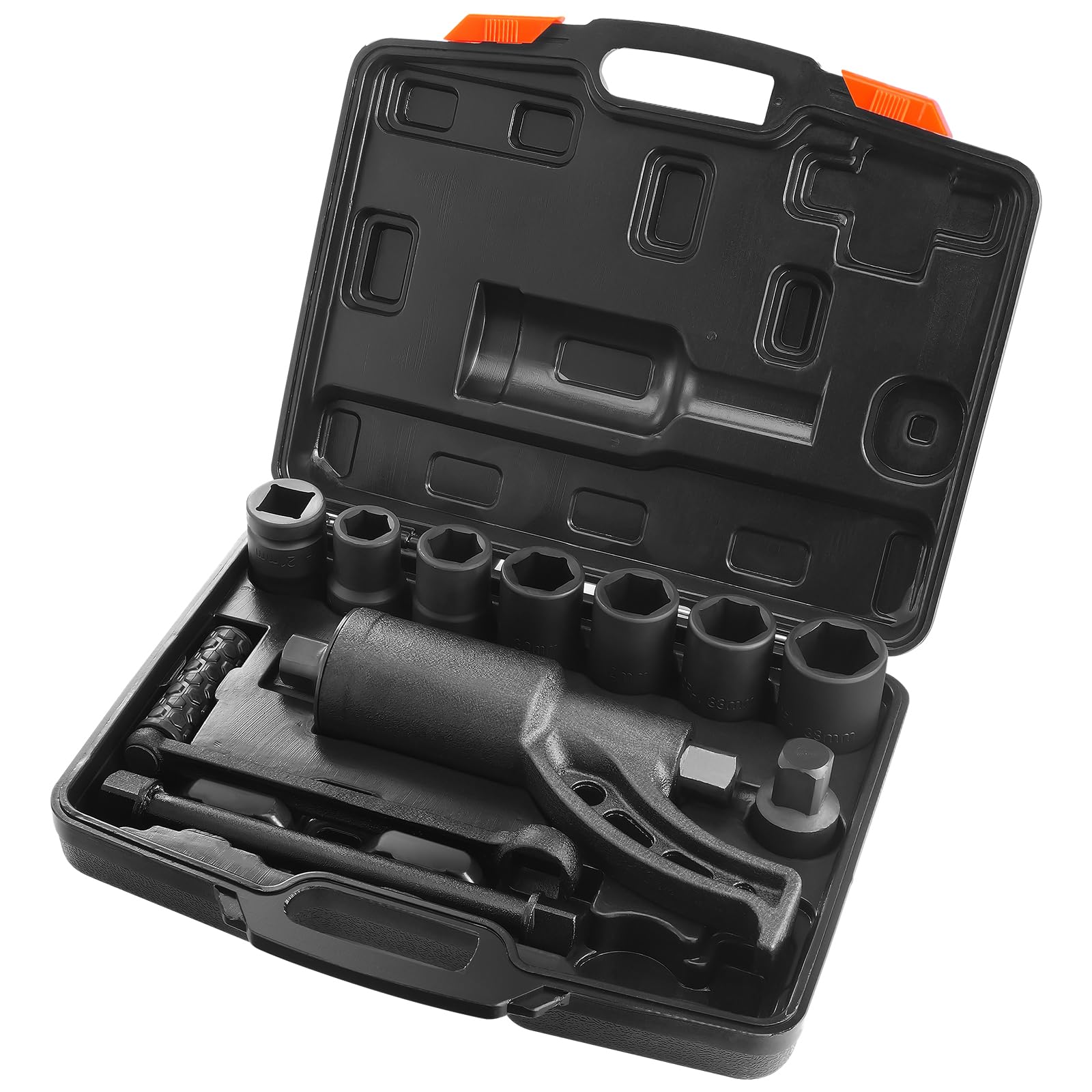 VEVOR 1 Inch Drive Heavy Duty Torque Multiplier Wrench Set with 8 Sockets (24-38mm) & Storage Case - 4800N.m Lug Nut Remover, 1:58 Ratio for Truck, RV, and Industrial Equipment Maintenance