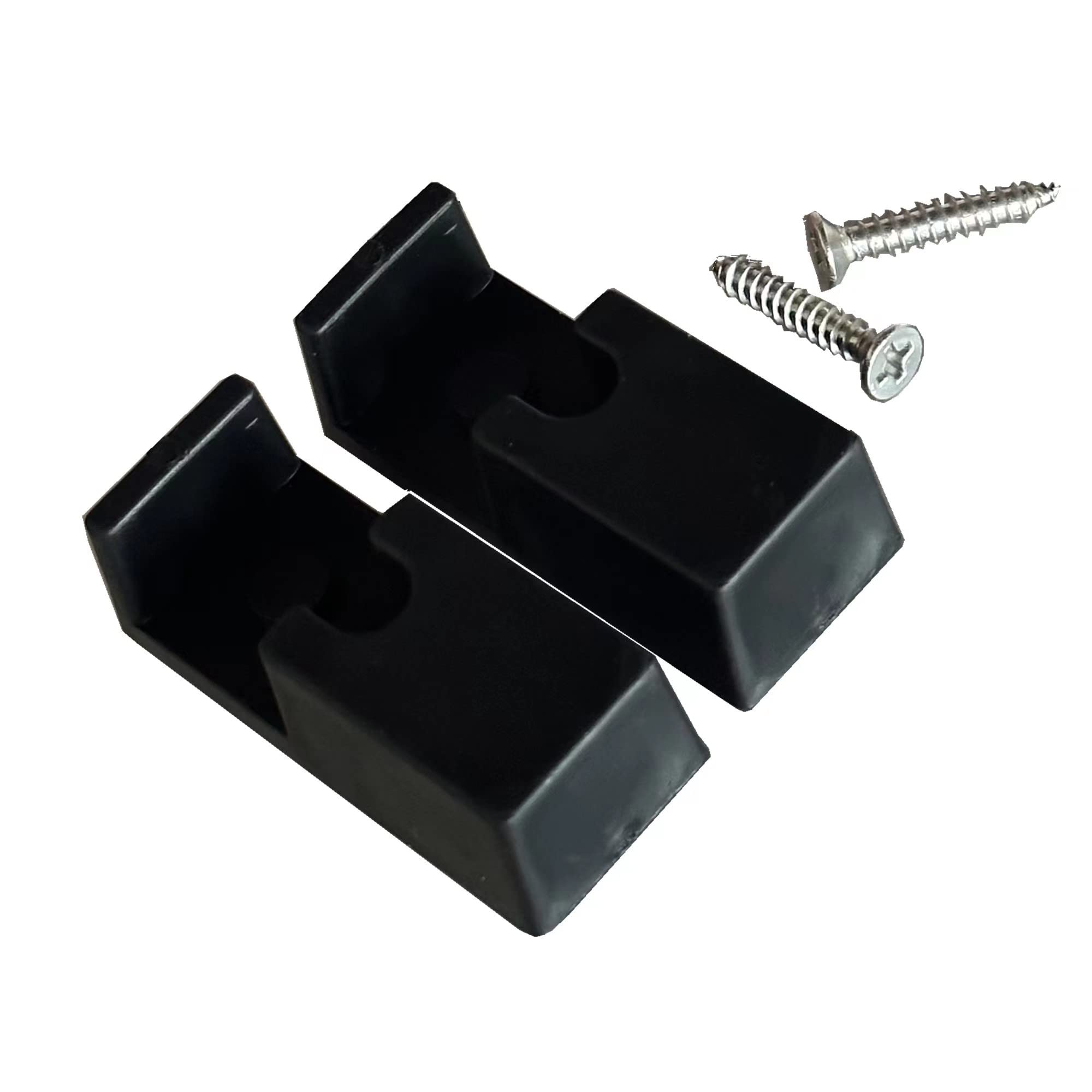 DDV Shower Door Wall Jamb Bumper Guide - Black (2 Pack with Screws Included) - Perfect for Bathroom Door Protection and Alignment