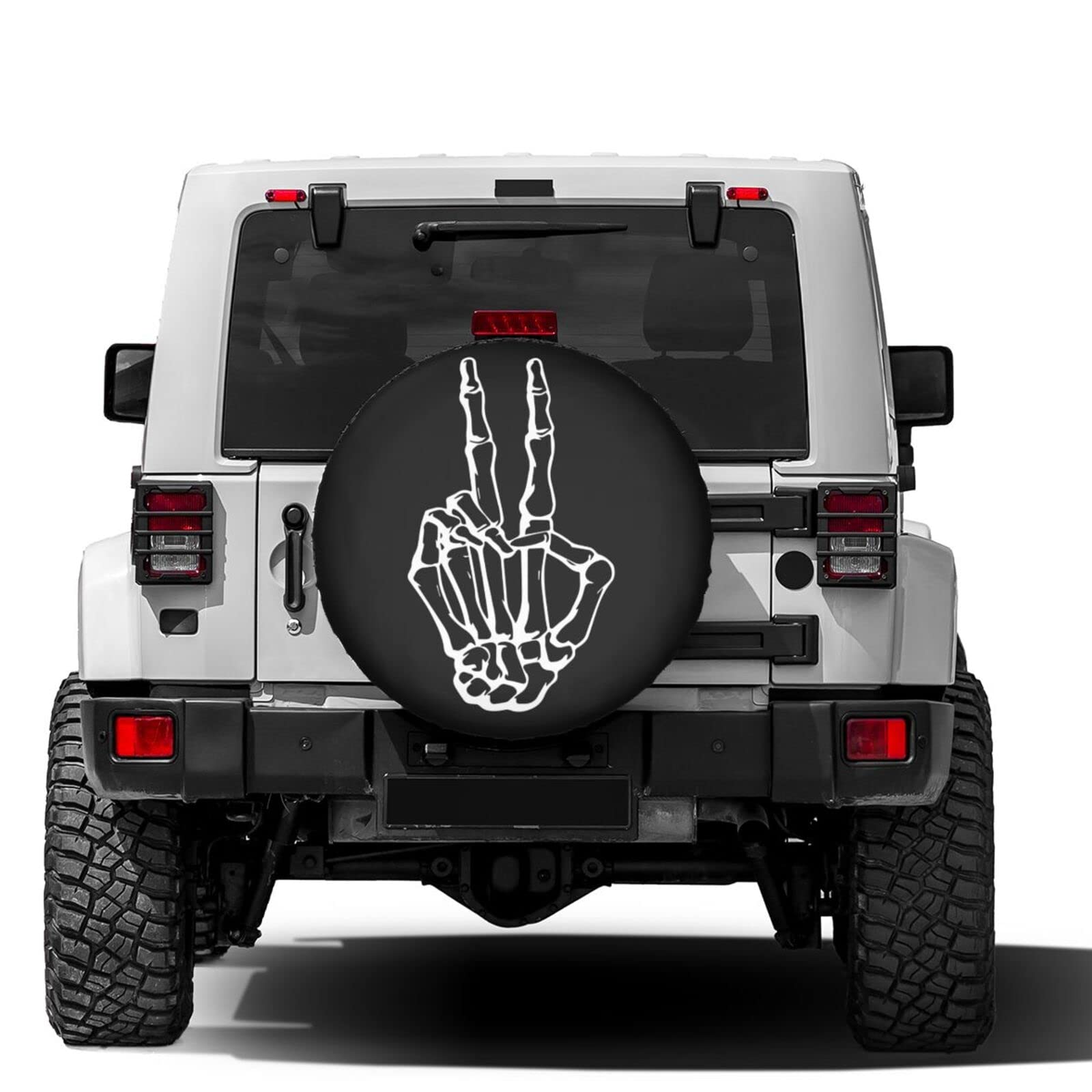 **Foruidea 16 Inch Skeleton Peace Spare Tire Cover - Dust-Proof Wheel Cover for Trailer, RV, SUV & More | Perfect for Outdoor Adventures & Road Trips**