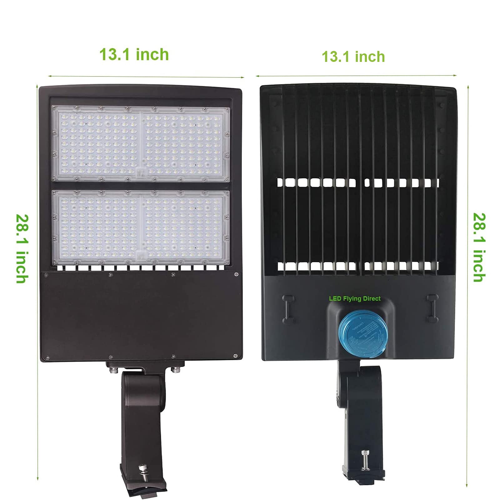 200W LED Parking Lot Lights with Dusk to Dawn Photocell Sensor - 5000K Daylight White, 1-10V Dimmable, Surge Protected - 100-277V AC Shoebox Area Light for Commercial Parking Lots, Gas Stations & Warehouse Outdoor Lighting