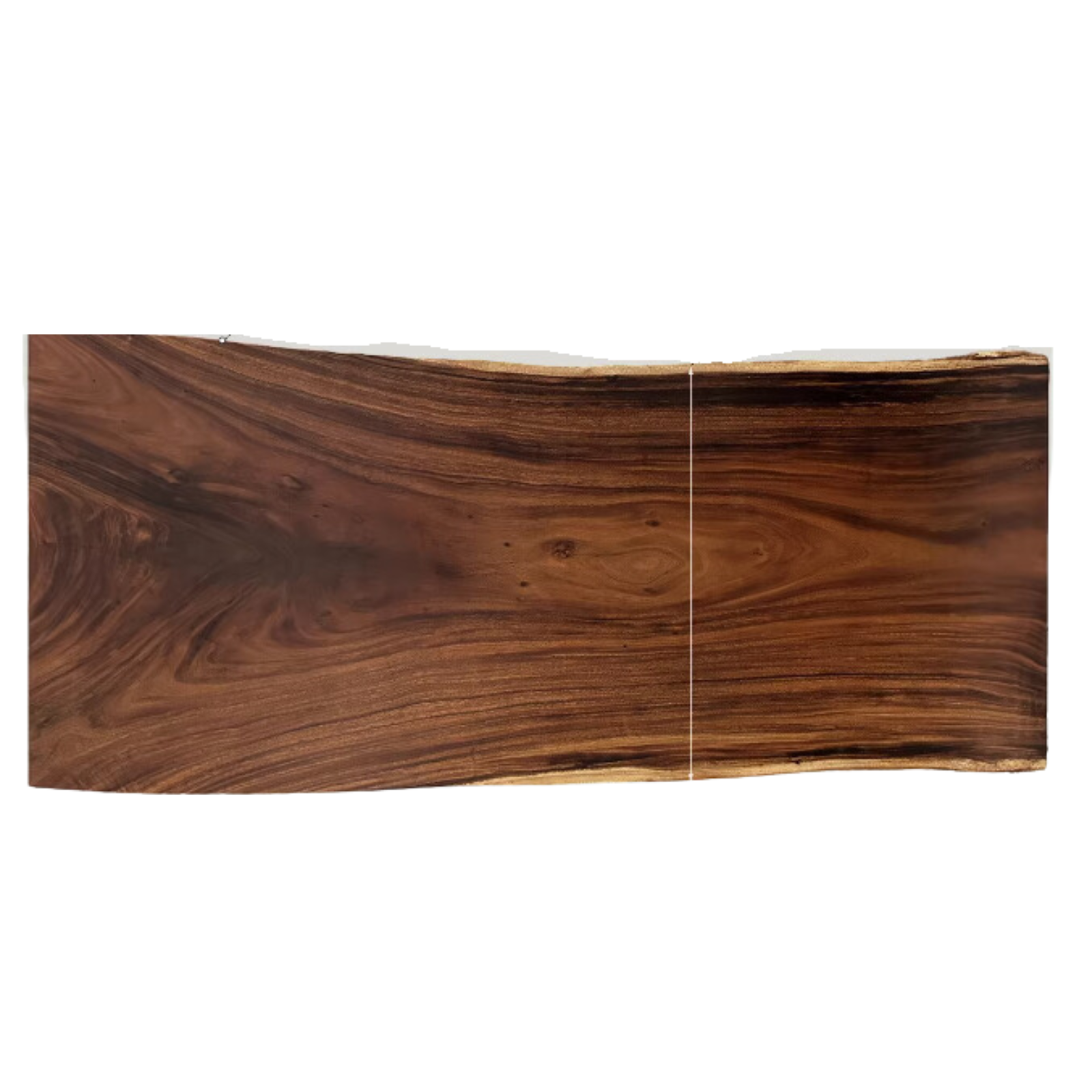 Premium Black Walnut Solid Wood Dining Table with Natural Edge - Large Top for Kitchen, Dining Room & Home Decor