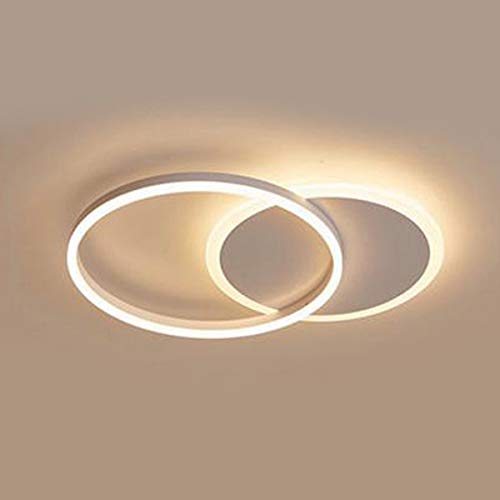LITFAD Ultra Thin LED Flush Mount Ceiling Light - 2 Head Integrated LED Modern Fixture 3000K Warm White (110V-120V) - Perfect for Dining Room, Bedroom, Living Room & Office Lighting
