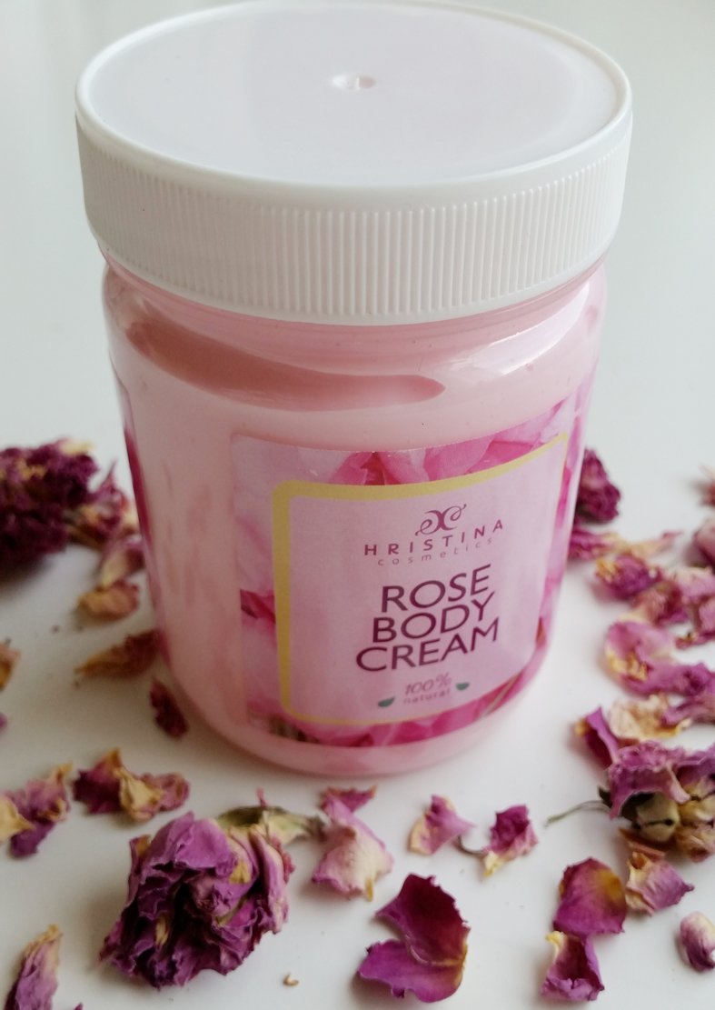 100% Natural Bulgarian Rose Water Moisturizing Body Cream with Real Rose Aroma - Hydrating & Soothing for Dry Skin, Perfect for Daily Skincare & Spa Relaxation