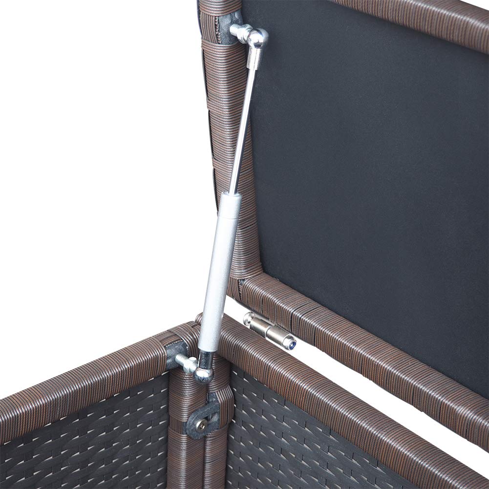 ATR ART TO REAL Outdoor Patio Wicker Storage Deck Box - Rust-Resistant Aluminum Frame & Durable Resin Rattan - Perfect for Garden, Poolside, and Backyard Organization