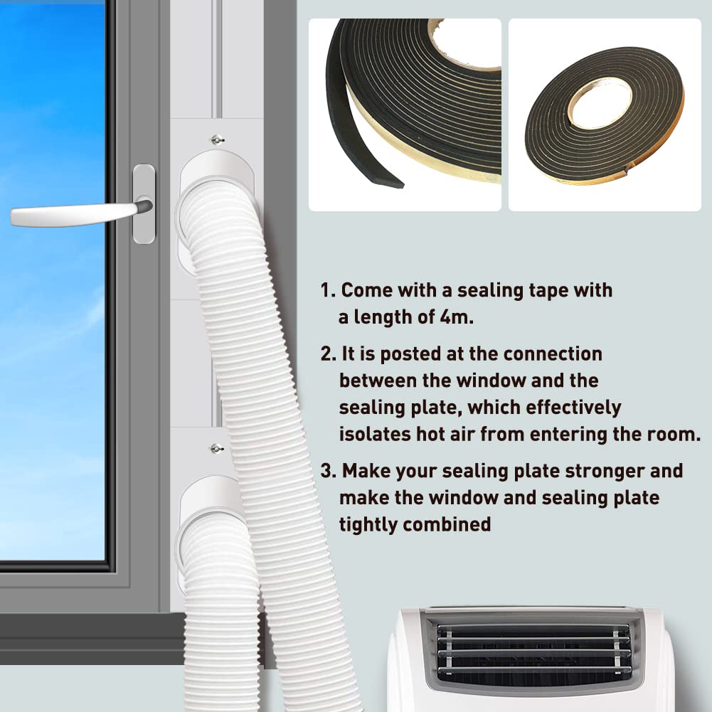 Gulrear Dual Hose Portable Air Conditioner Window Kit - Adjustable Length 25